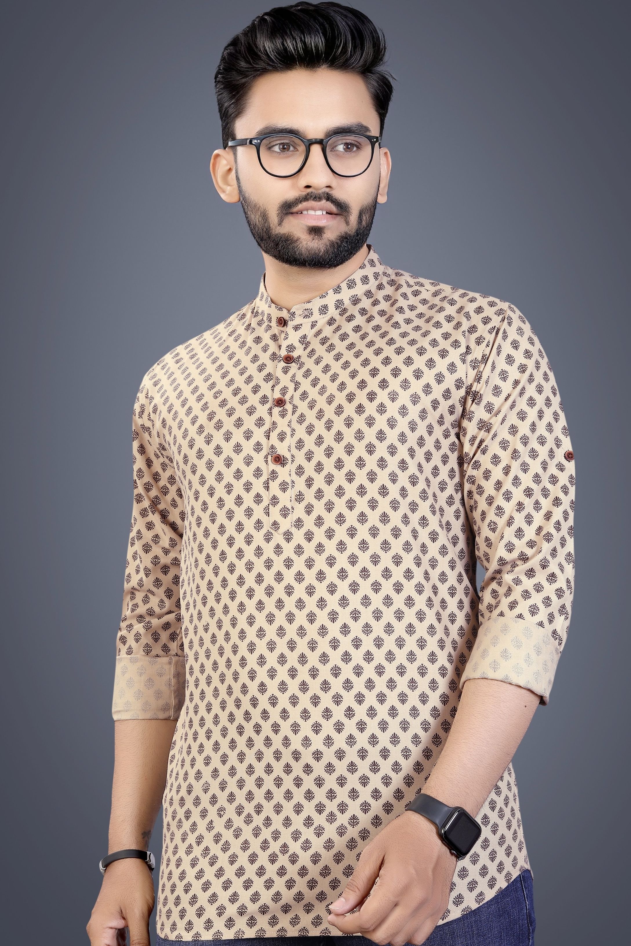 spoque Men Printed Pure Cotton Straight Kurta-picture-26