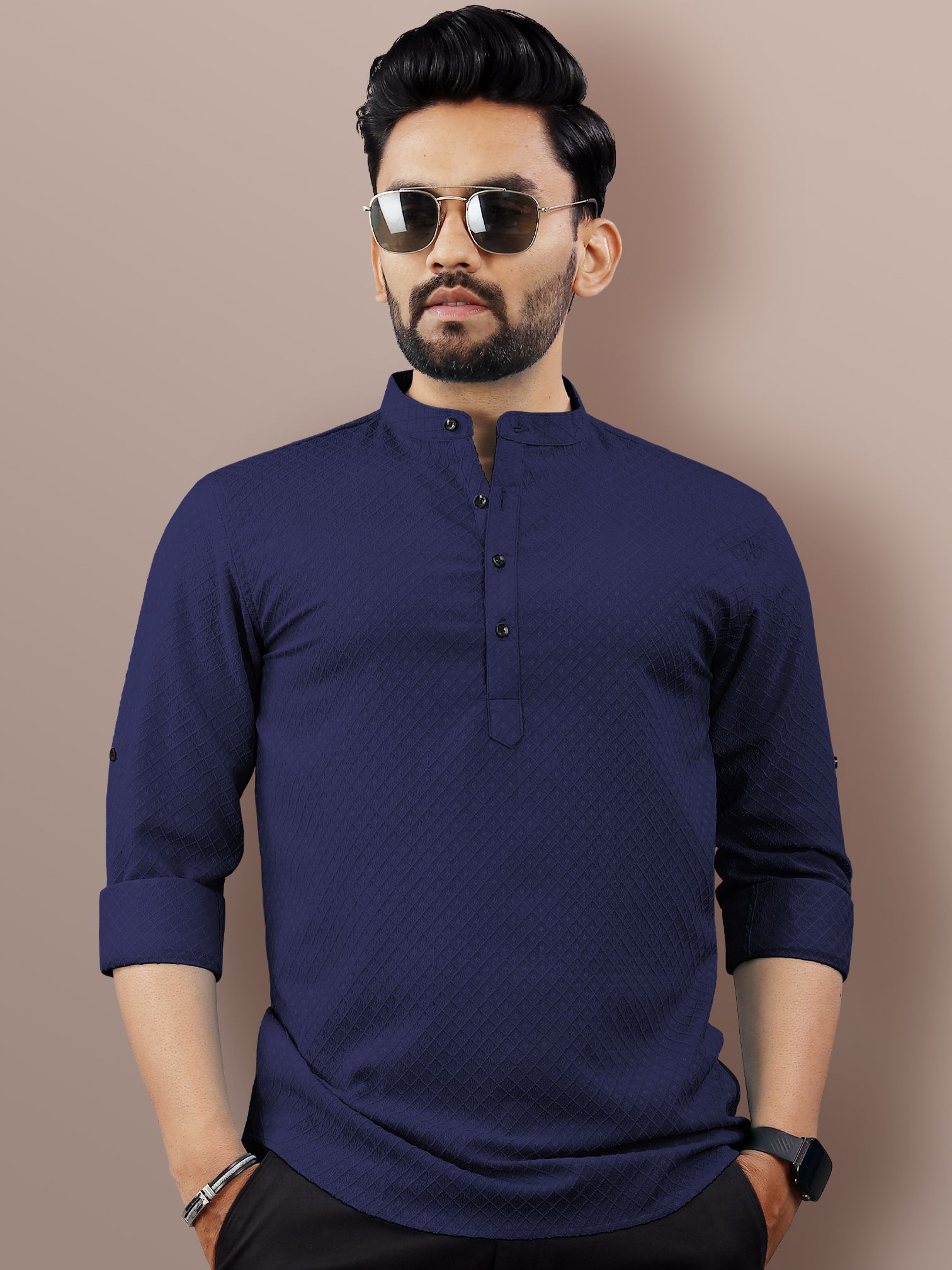 vebnor Men Self Design Jacquard Straight Kurta-picture-37