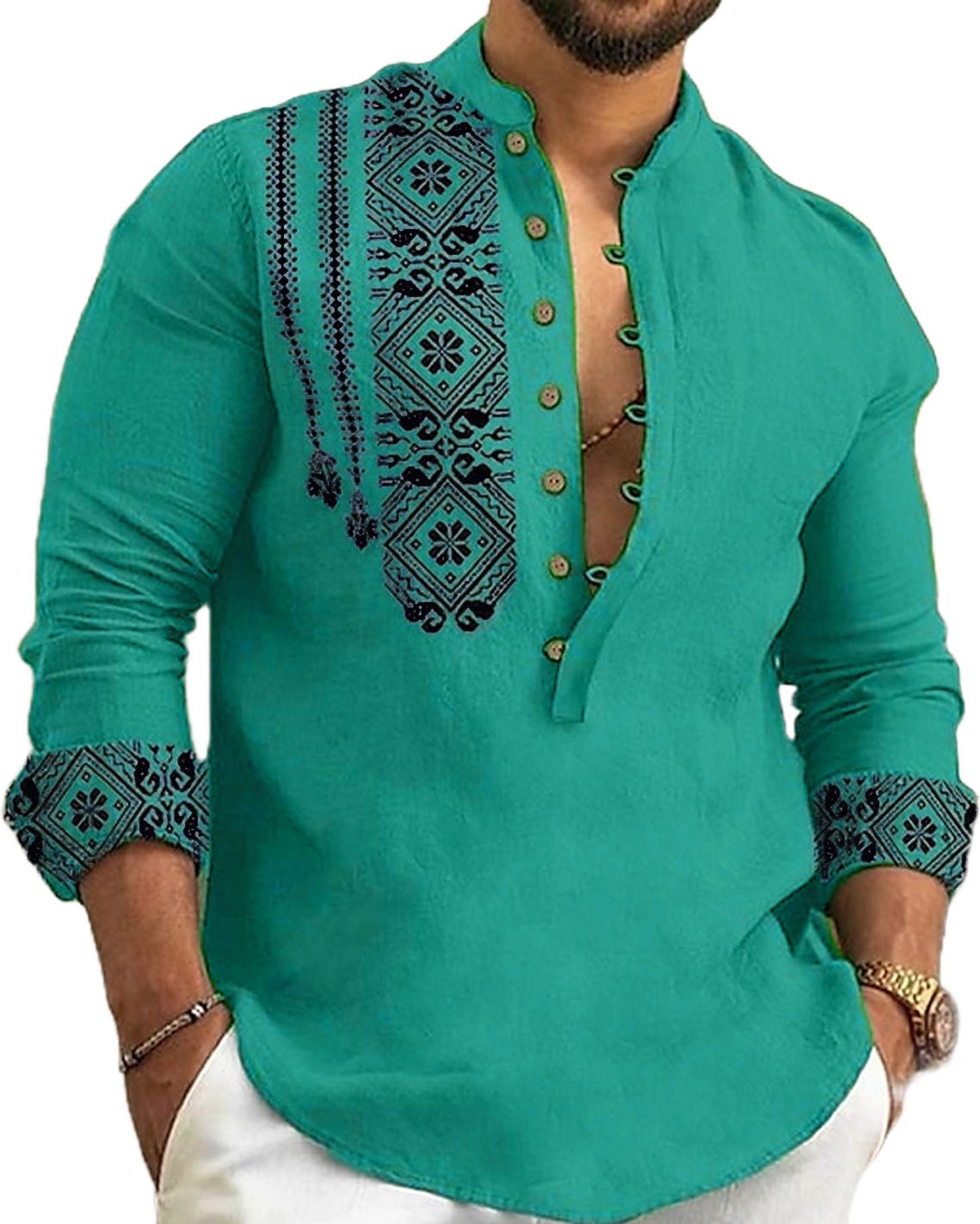dimmy Men Printed Cotton Blend A-line Kurta-picture-10