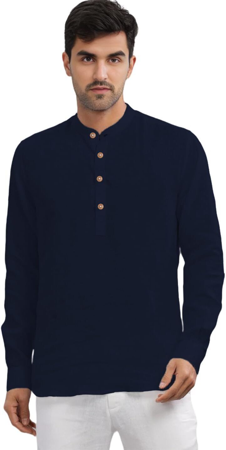 amritenterprise Solid Pure Cotton Straight Kurta for Men-picture-34