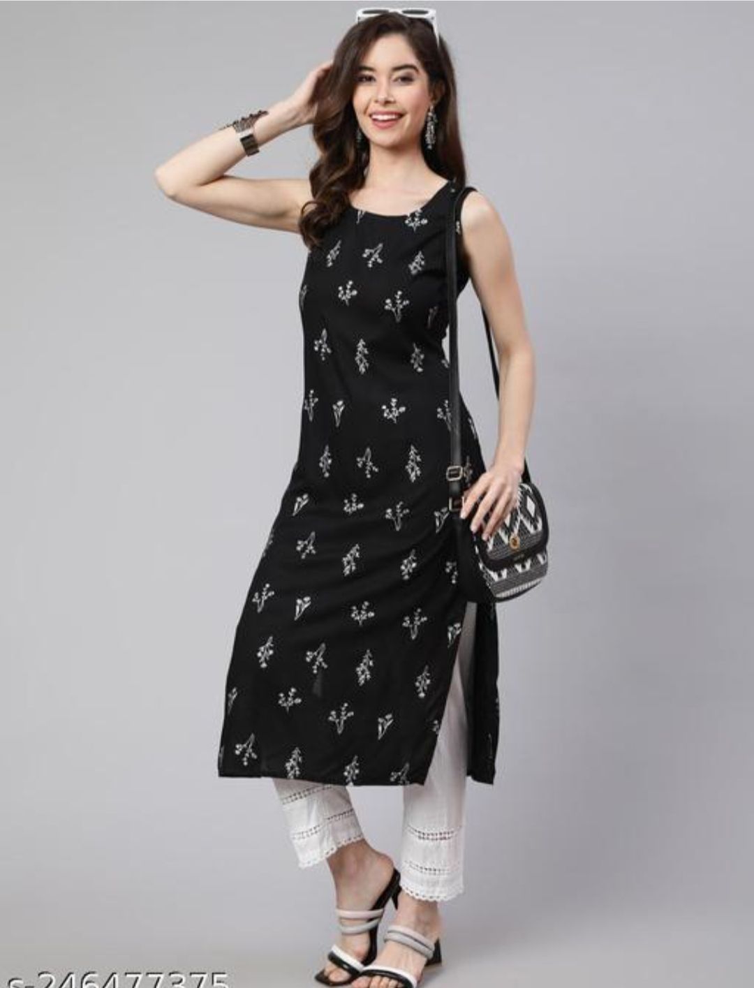 shree sawariya Women Printed Viscose Rayon A-line Kurta-picture-30