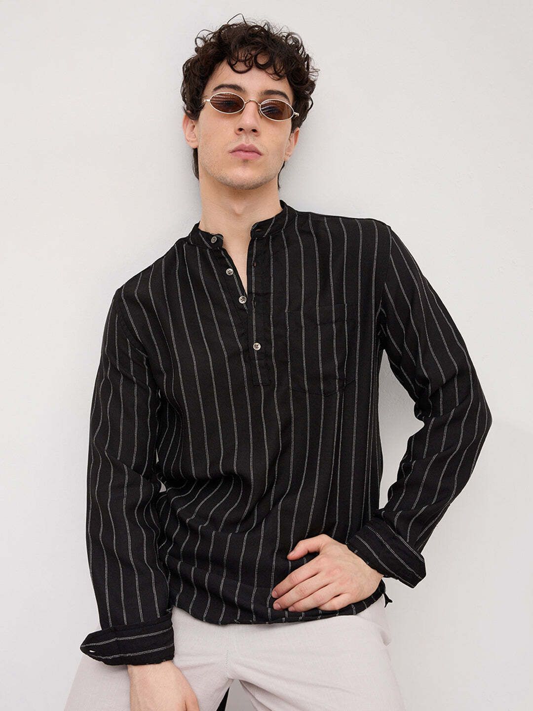 vastrado Striped Pure Cotton Straight Kurta for Men-picture-20