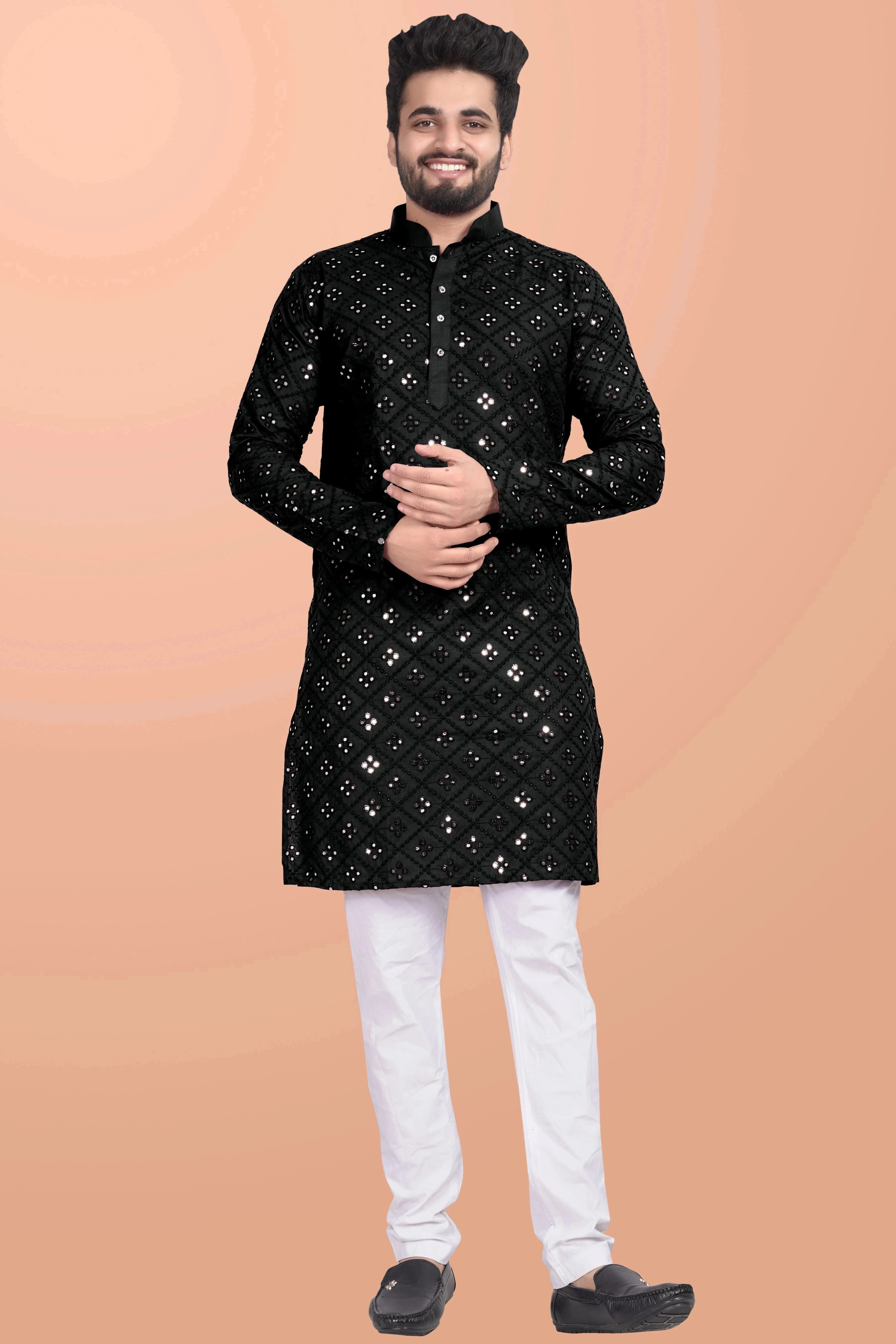 shreeram Men Embroidered Cotton Blend Straight Kurta-picture-20