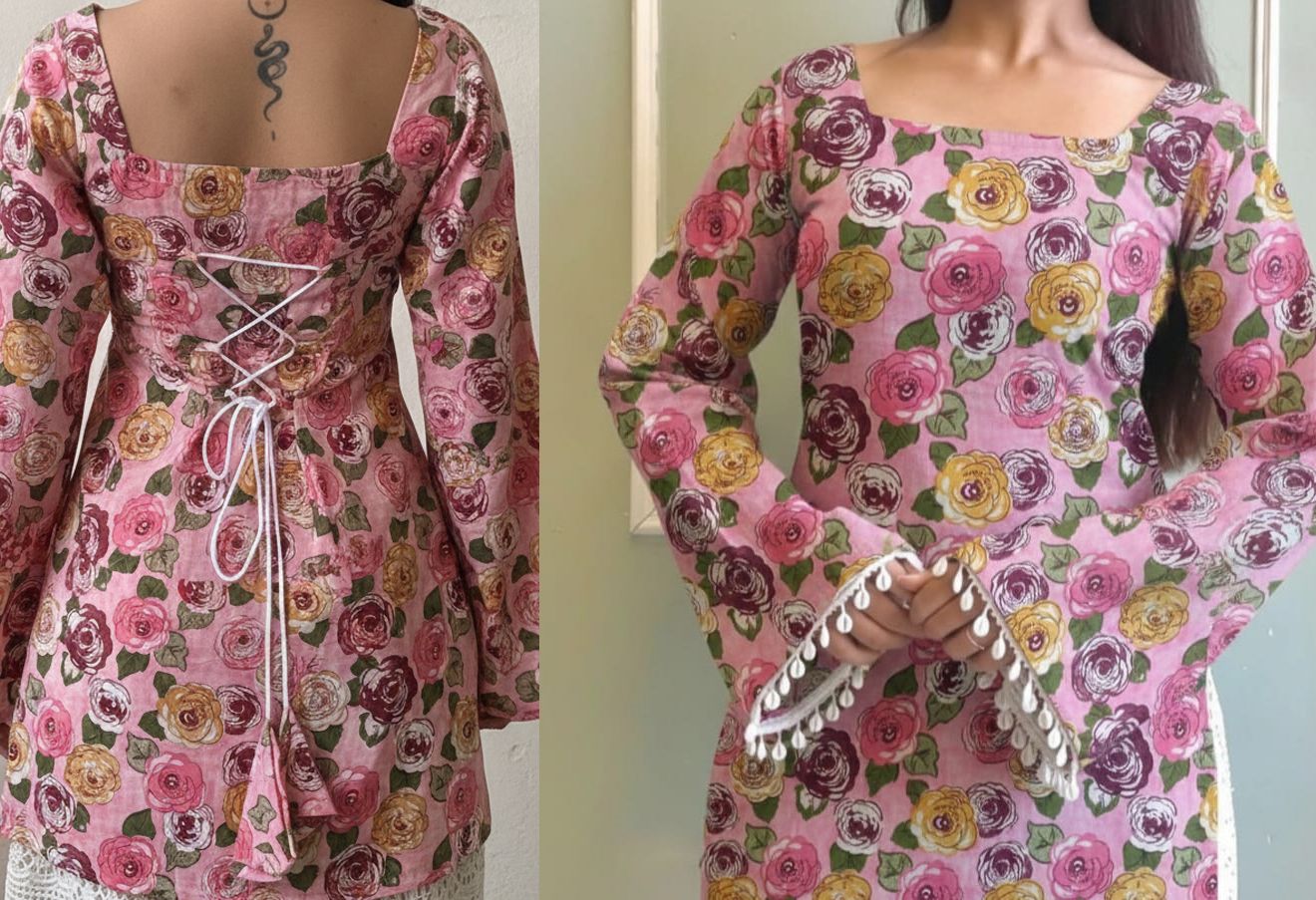 Women Floral Print Cotton Blend A-line Kurta