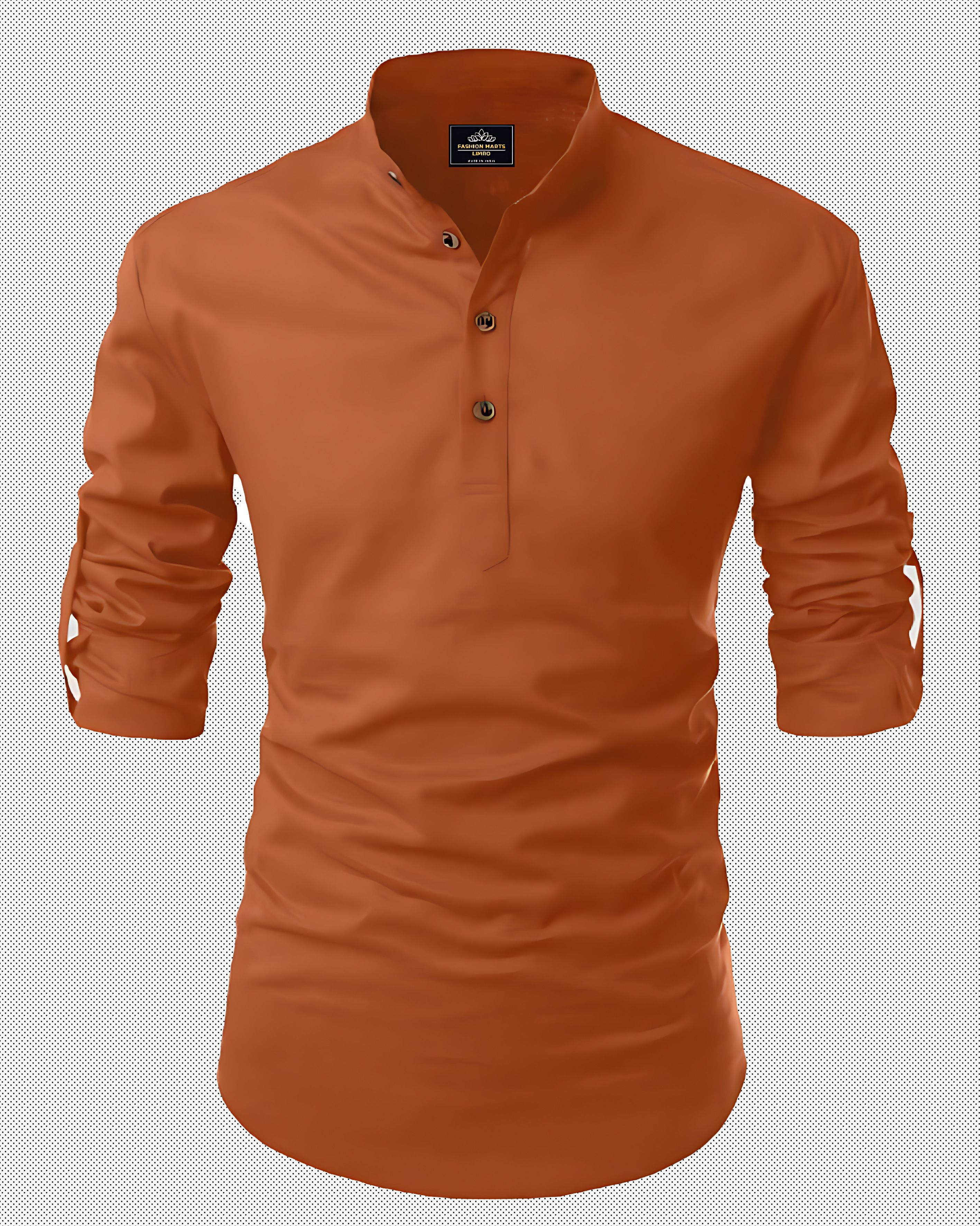 Solid Cotton Blend Straight Kurta for Men-image-31