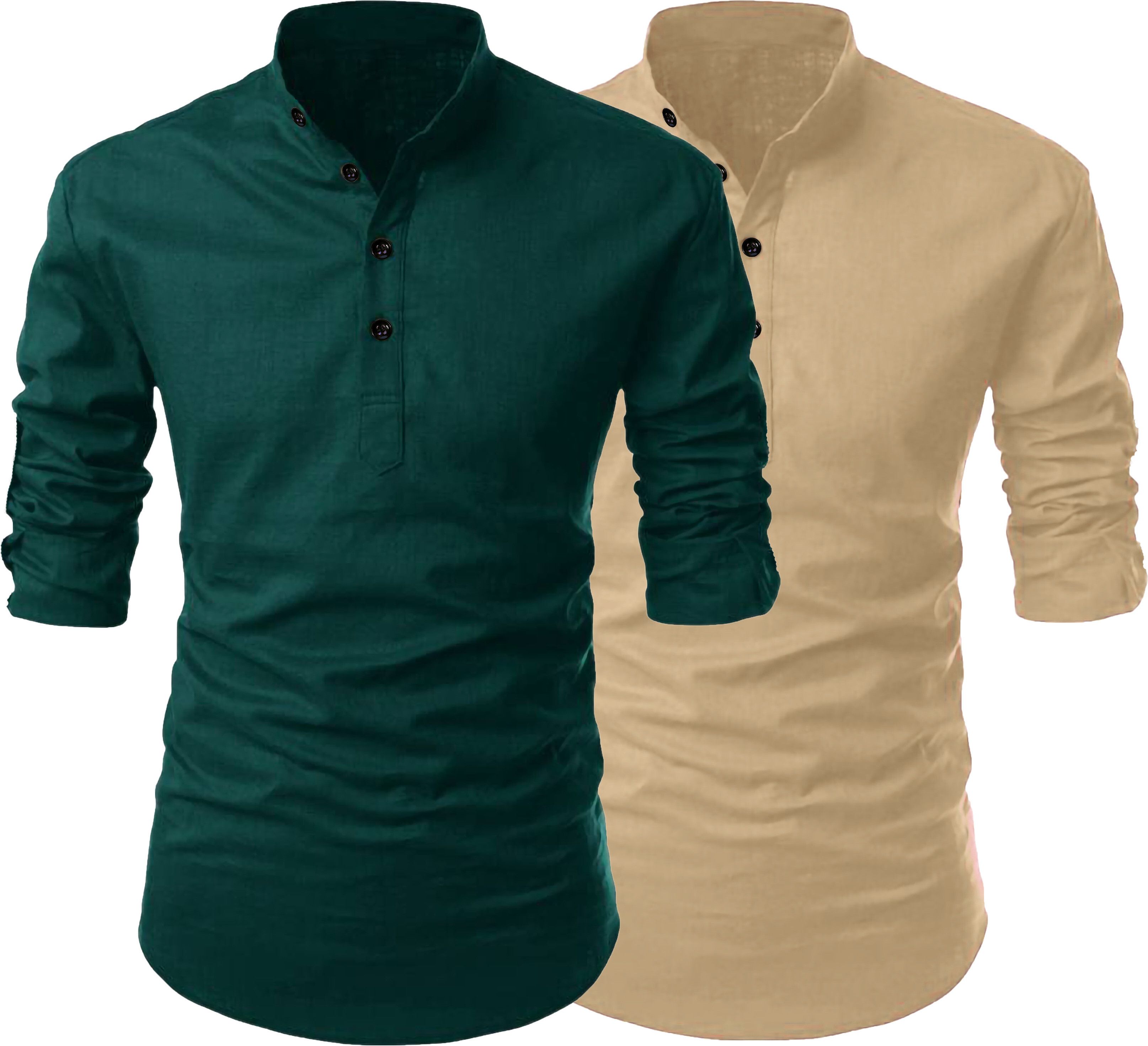 swamotifashion Pack of 2 Men Solid Cotton Blend Straight Kurta-picture-17