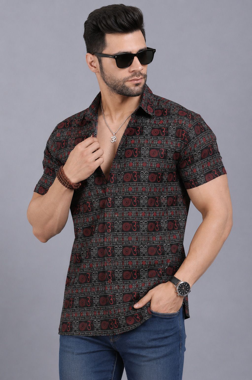 axolotl Printed Cotton Blend Straight Kurta for Men-picture-25