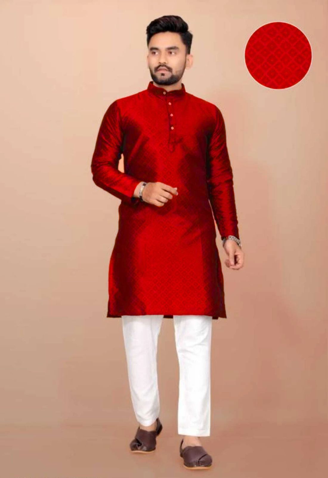 krudha Men Embroidered Cotton Blend Straight Kurta-picture-11