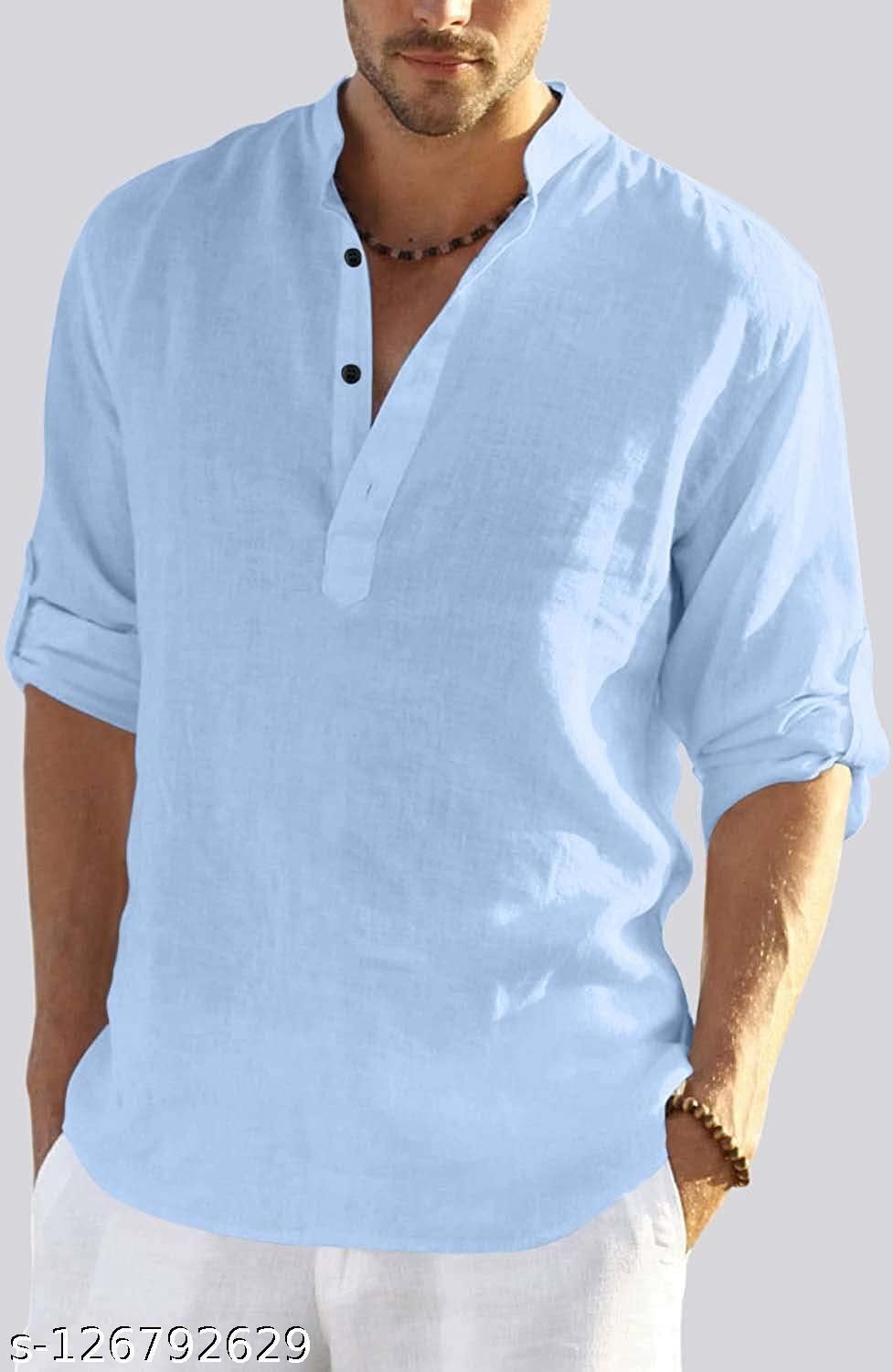 Solid Pure Cotton Straight Kurta for Men-image-33