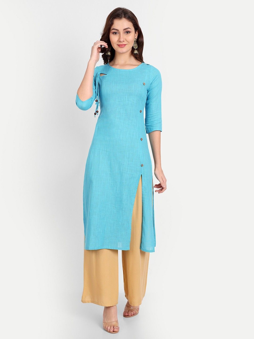 houseofcommon Women Solid Pure Cotton Straight Kurta-picture-38