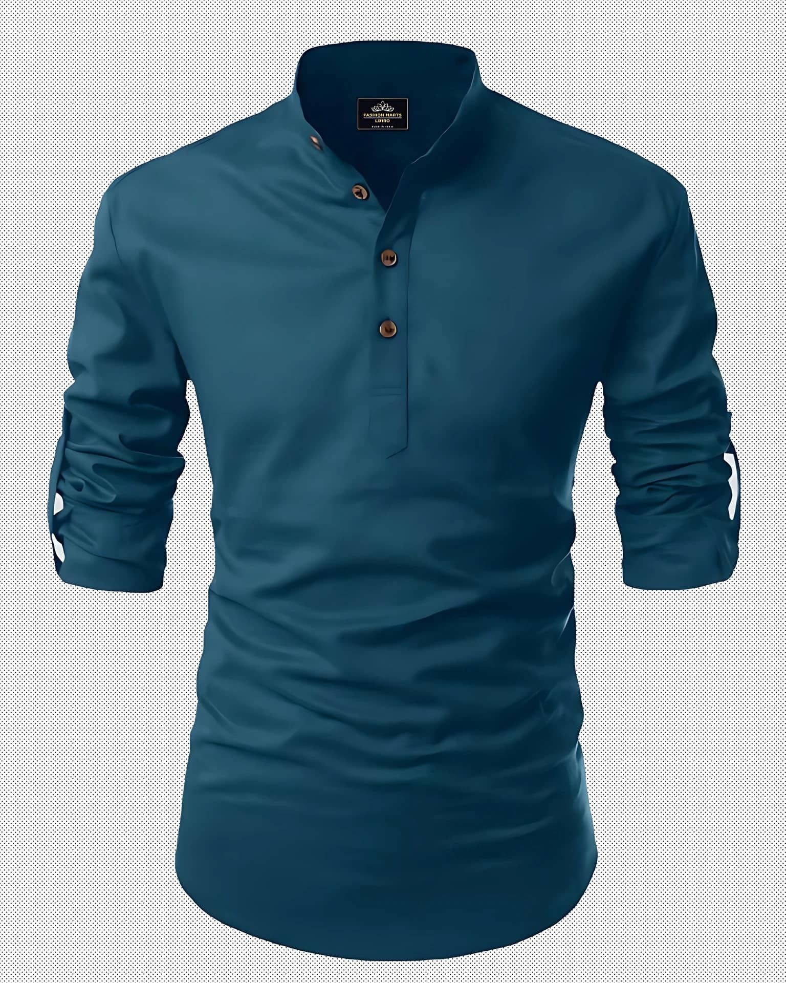Solid Cotton Blend Straight Kurta for Men-image-34