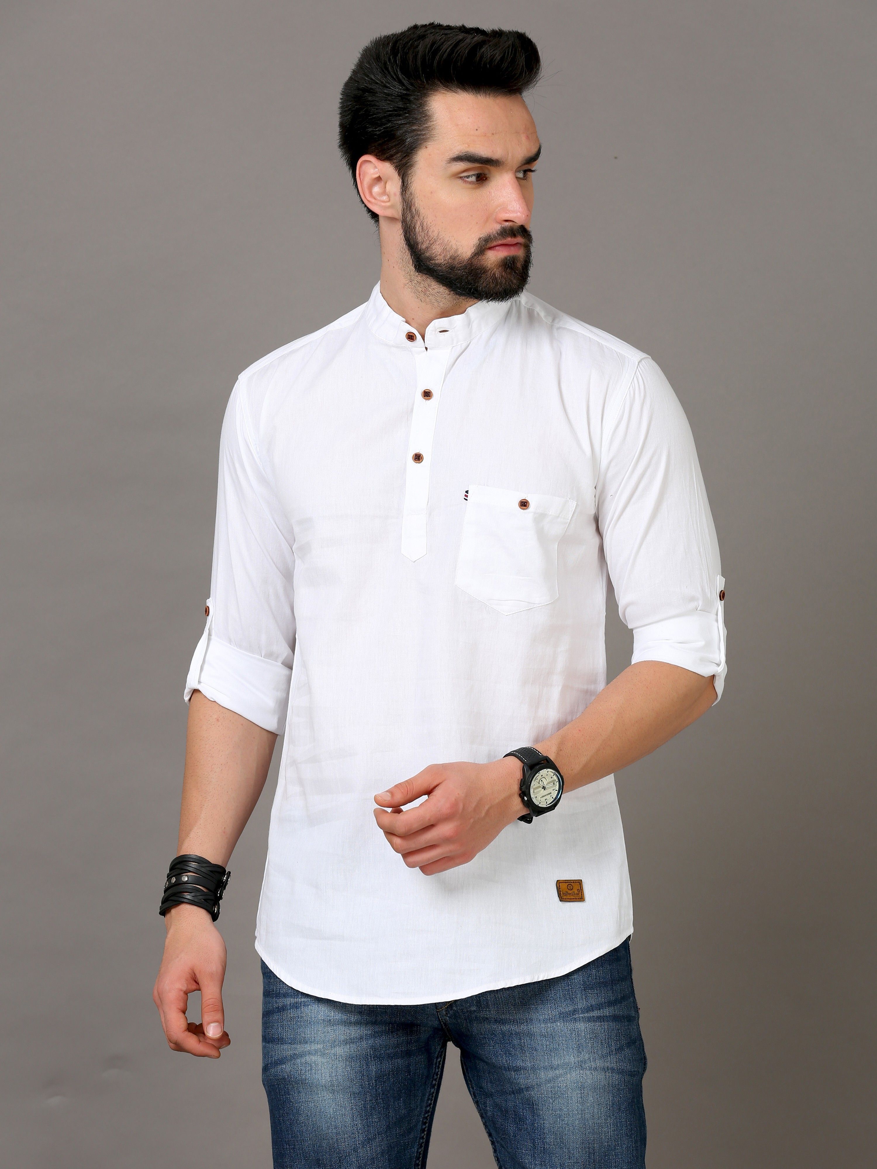 tallwalker Men Solid Pure Cotton Straight Kurta-picture-11