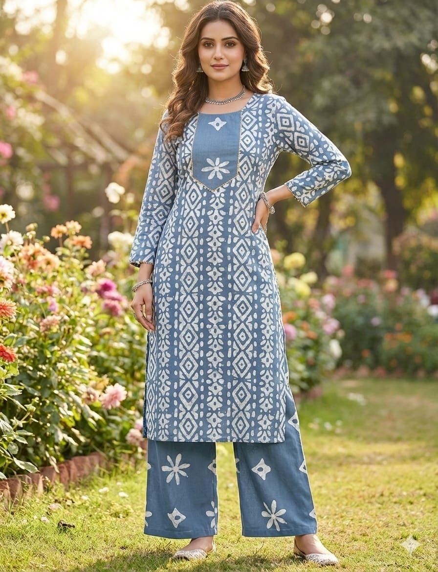 Pack of 2 Women Printed Khadi Cotton A-line Kurta-image-9