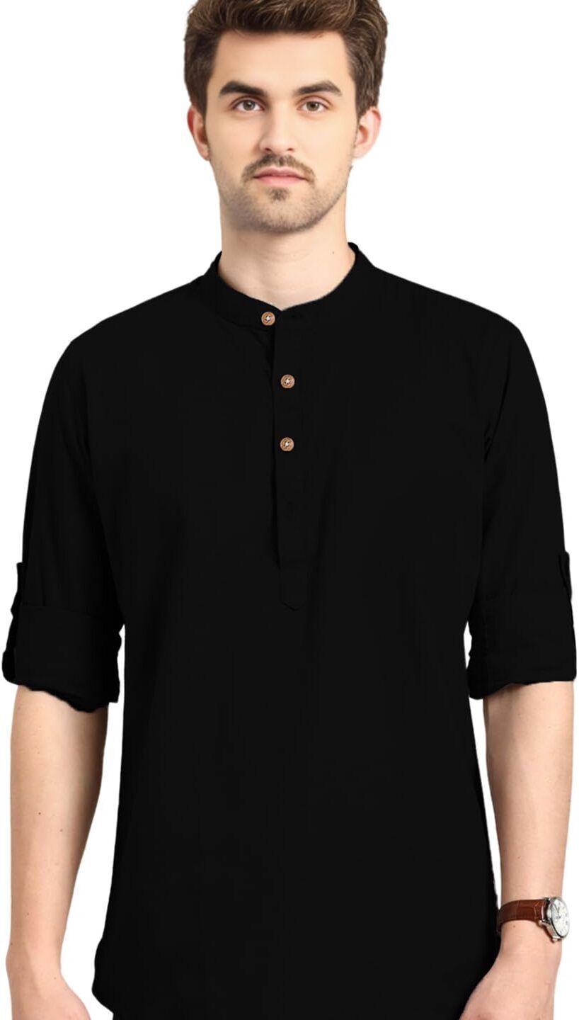 Solid Pure Cotton Straight Kurta for Men-image-25