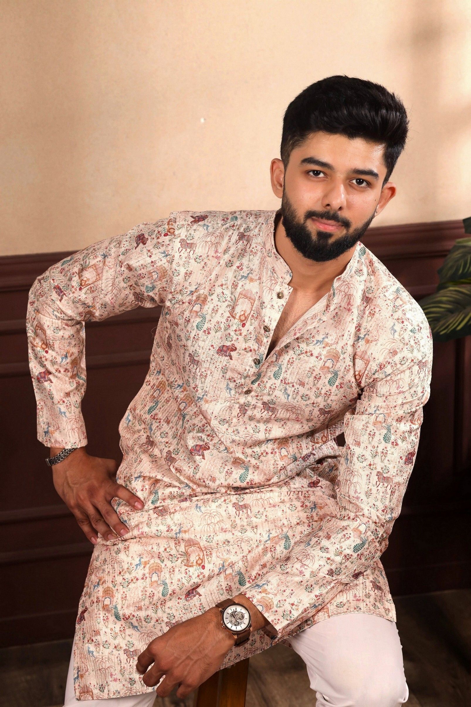 koshin Men Printed Cotton Blend Straight Kurta-picture-26