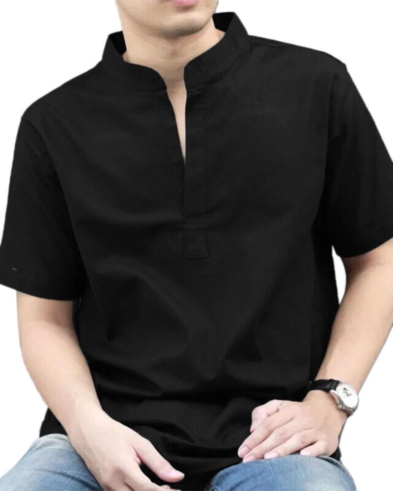 amritenterprise Solid Cotton Blend Straight Kurta for Men-picture-32