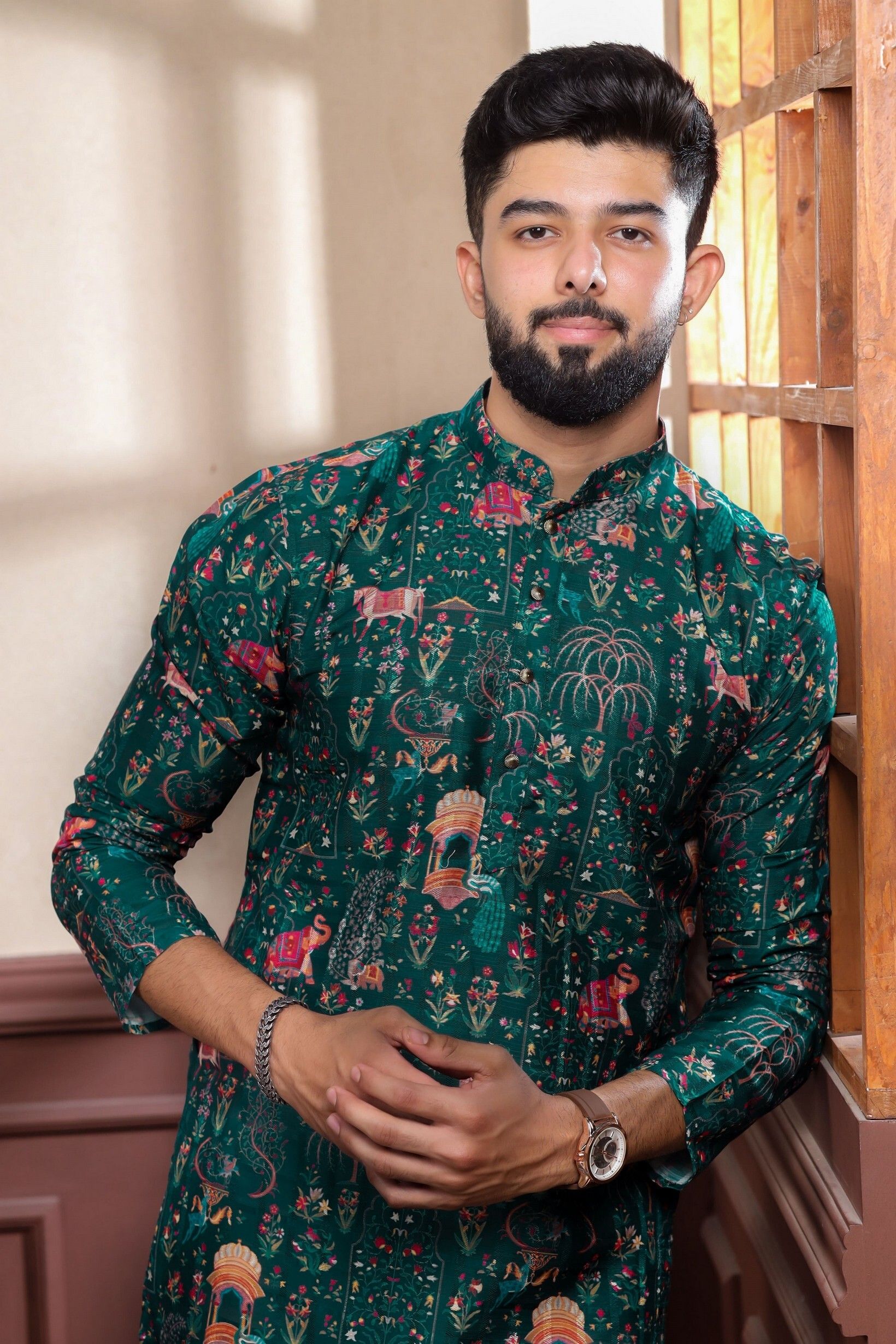 koshin Men Cotton Blend Kurta Pyjama Set-picture-10