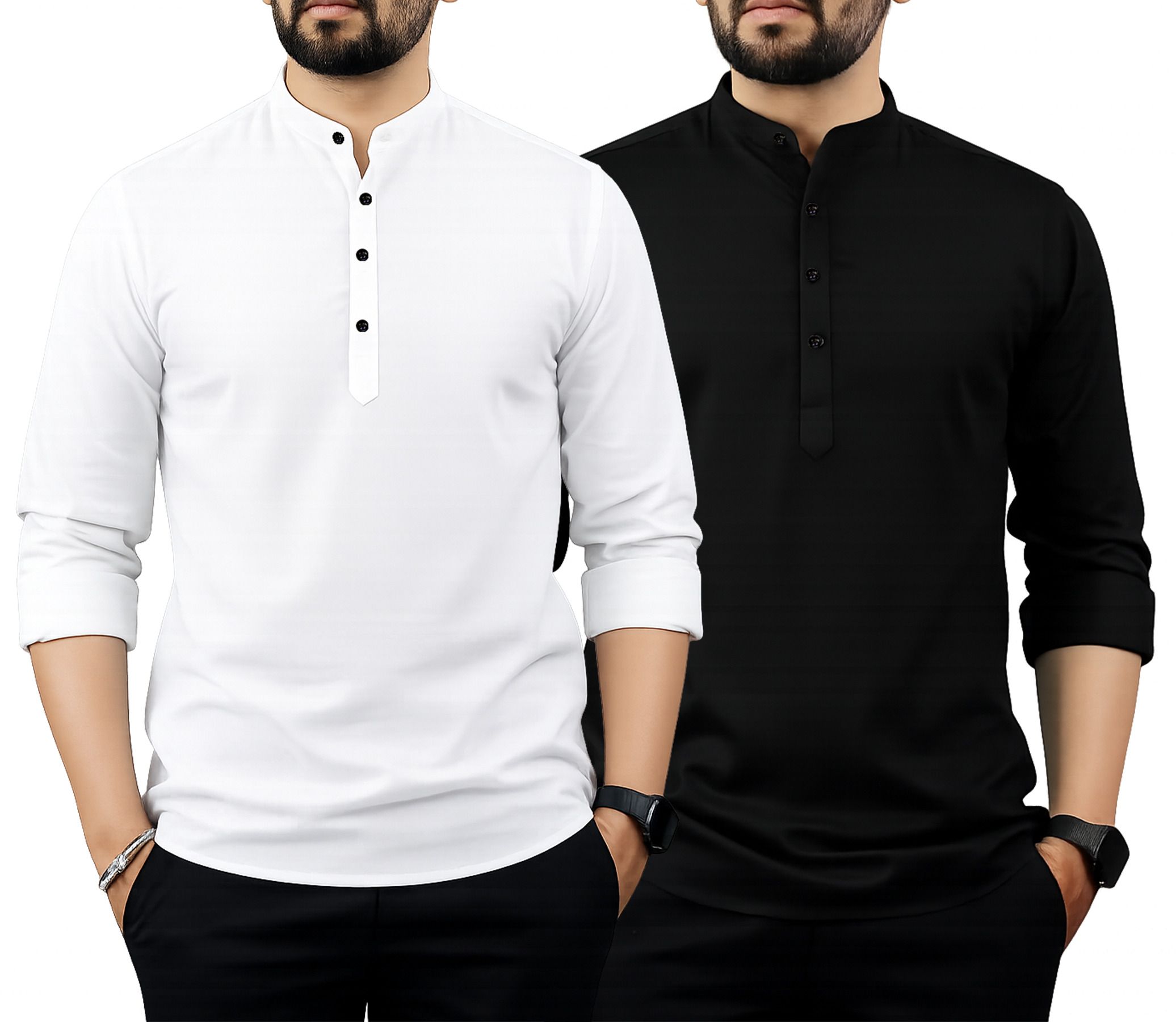 limro Solid Cotton Blend Straight Kurta for Men-picture-25