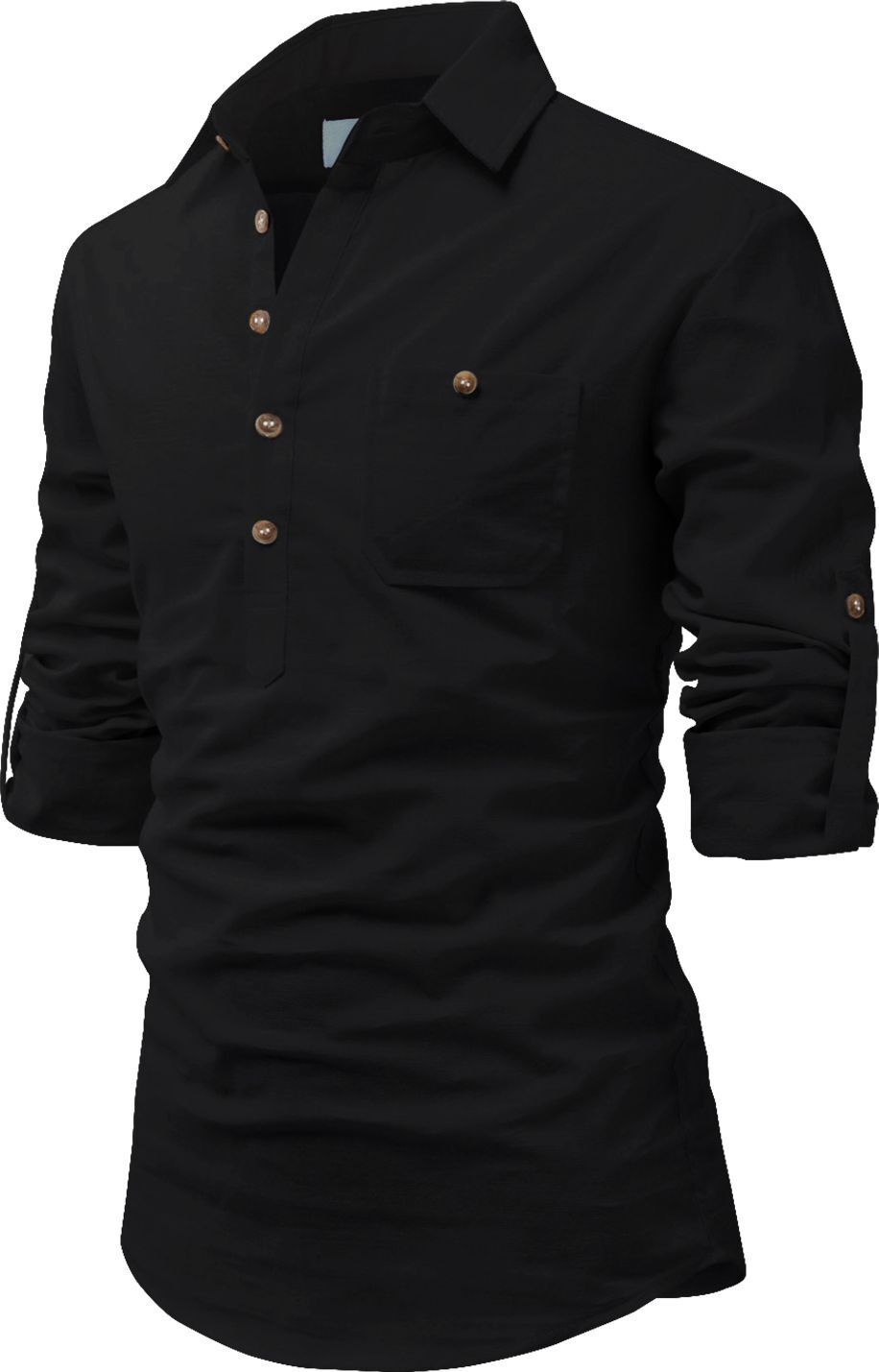 amritenterprise Solid Cotton Blend Straight Kurta for Men-picture-45