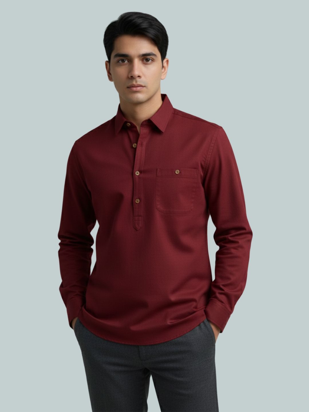edinswoifs trend Solid Cotton Blend Straight Kurta for Men-picture-21