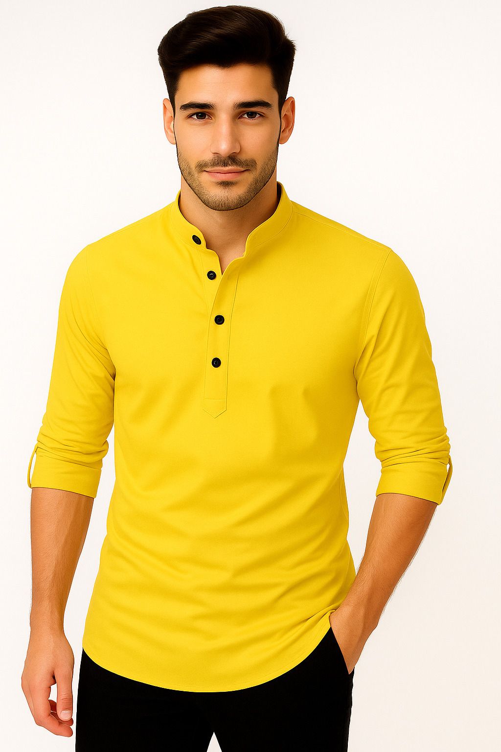 svatantra Men Solid Cotton Blend Straight Kurta-picture-28