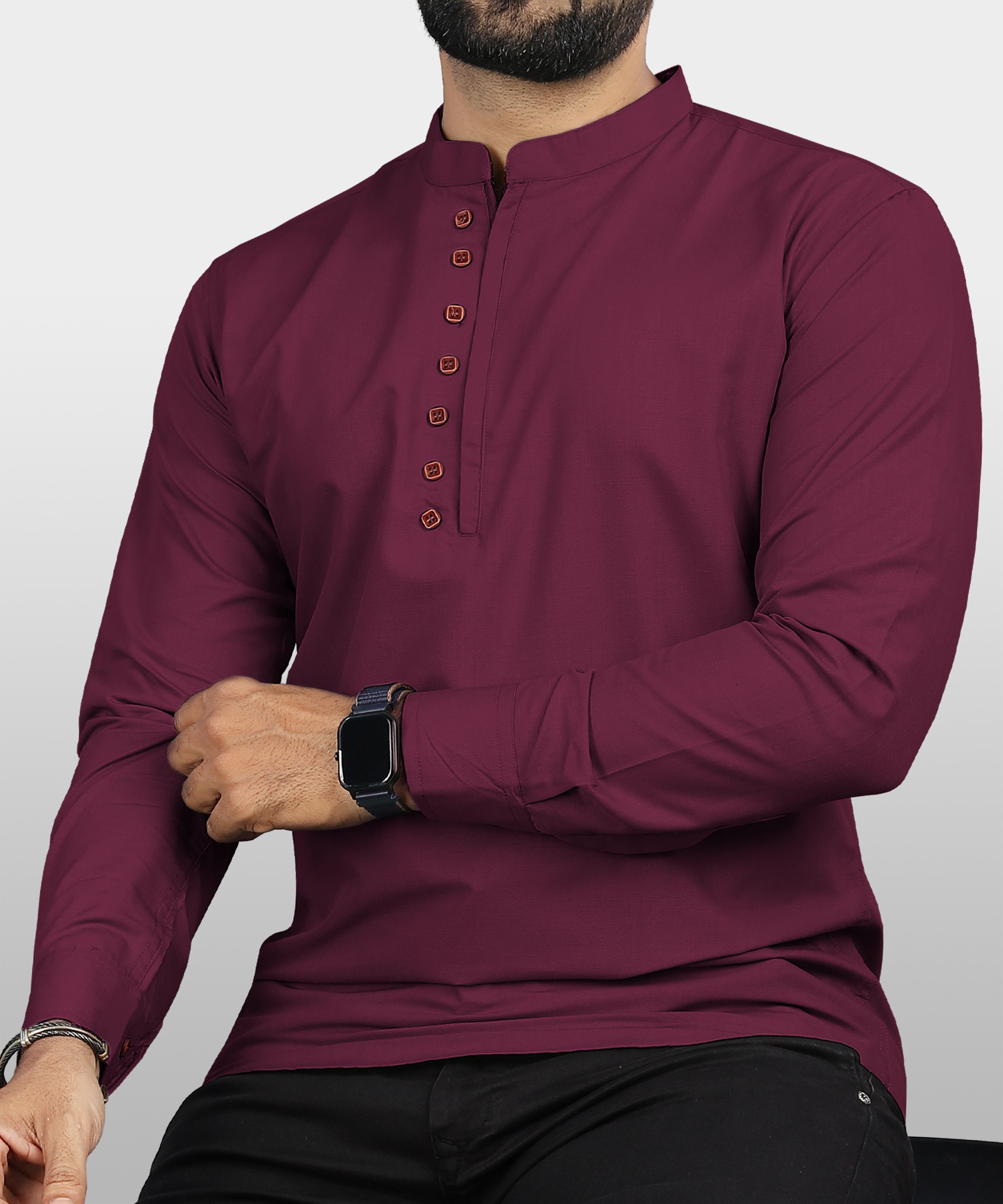 vtexx Men Solid Cotton Blend Straight Kurta-picture-34