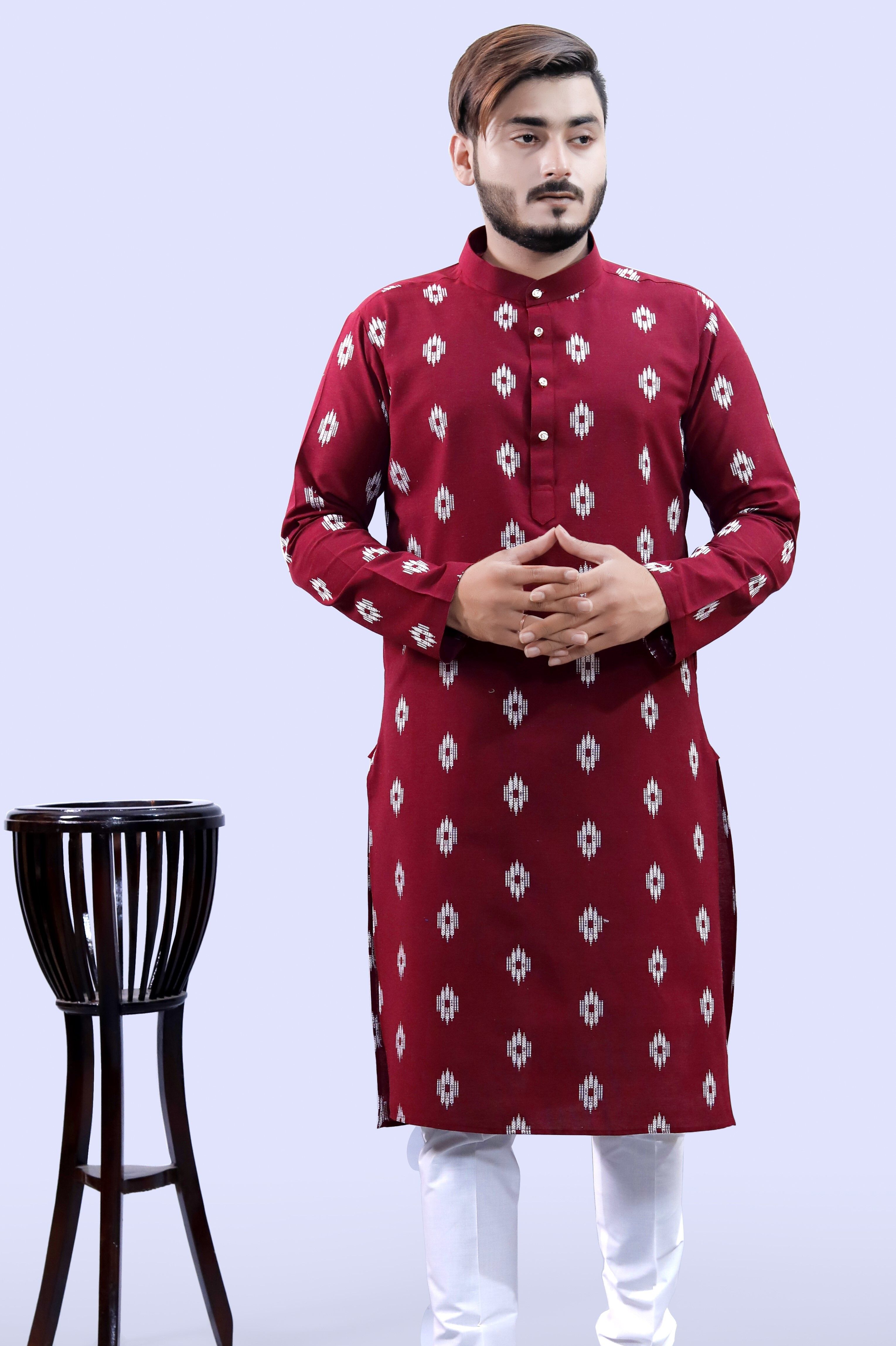 tibra collection Men Printed Cotton Blend Straight Kurta-picture-24