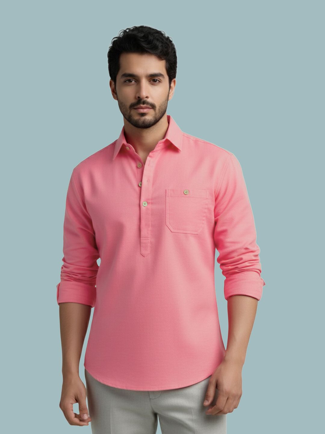 edinswoifs trend Solid Cotton Blend Straight Kurta for Men-picture-20