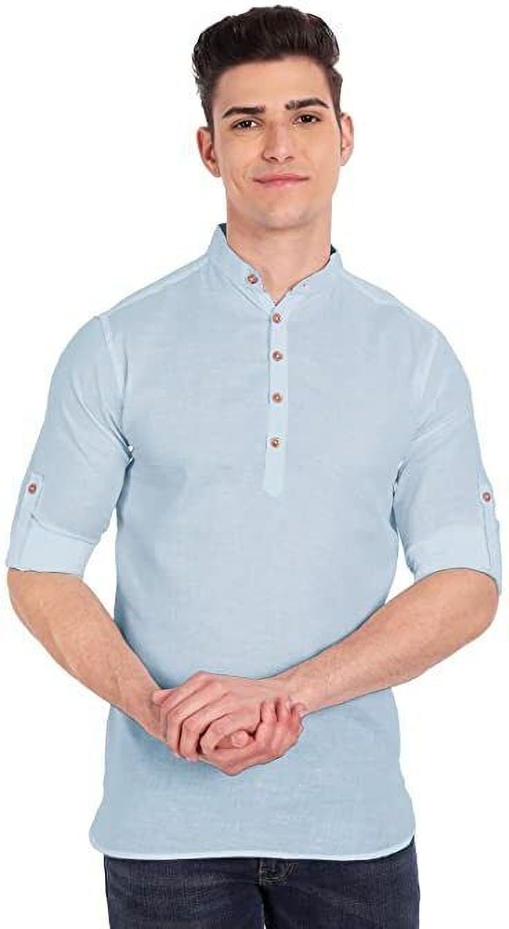 amritenterprise Solid Cotton Blend Straight Kurta for Men-picture-13