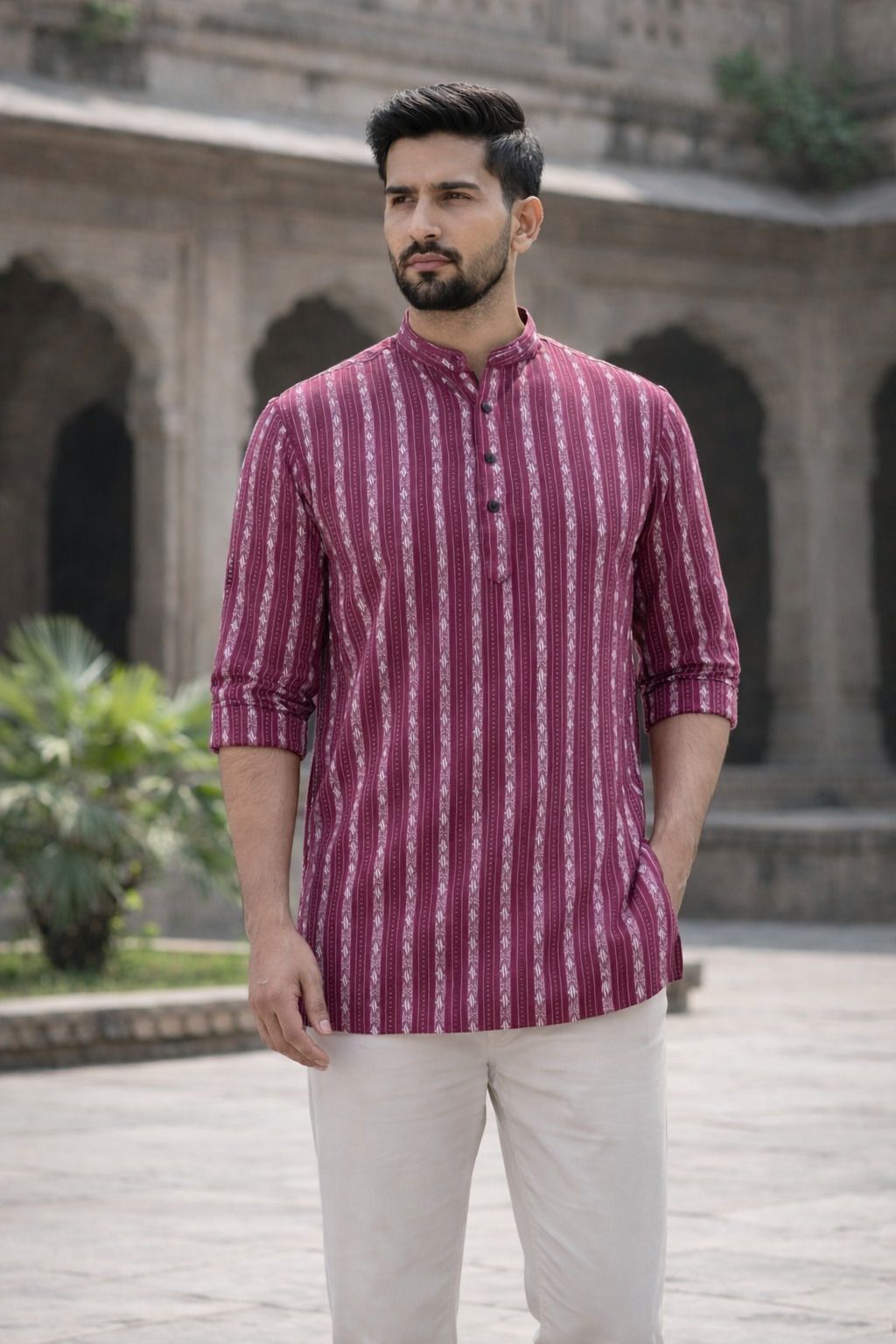 ladsloom Men Striped Pure Cotton Straight Kurta-picture-28