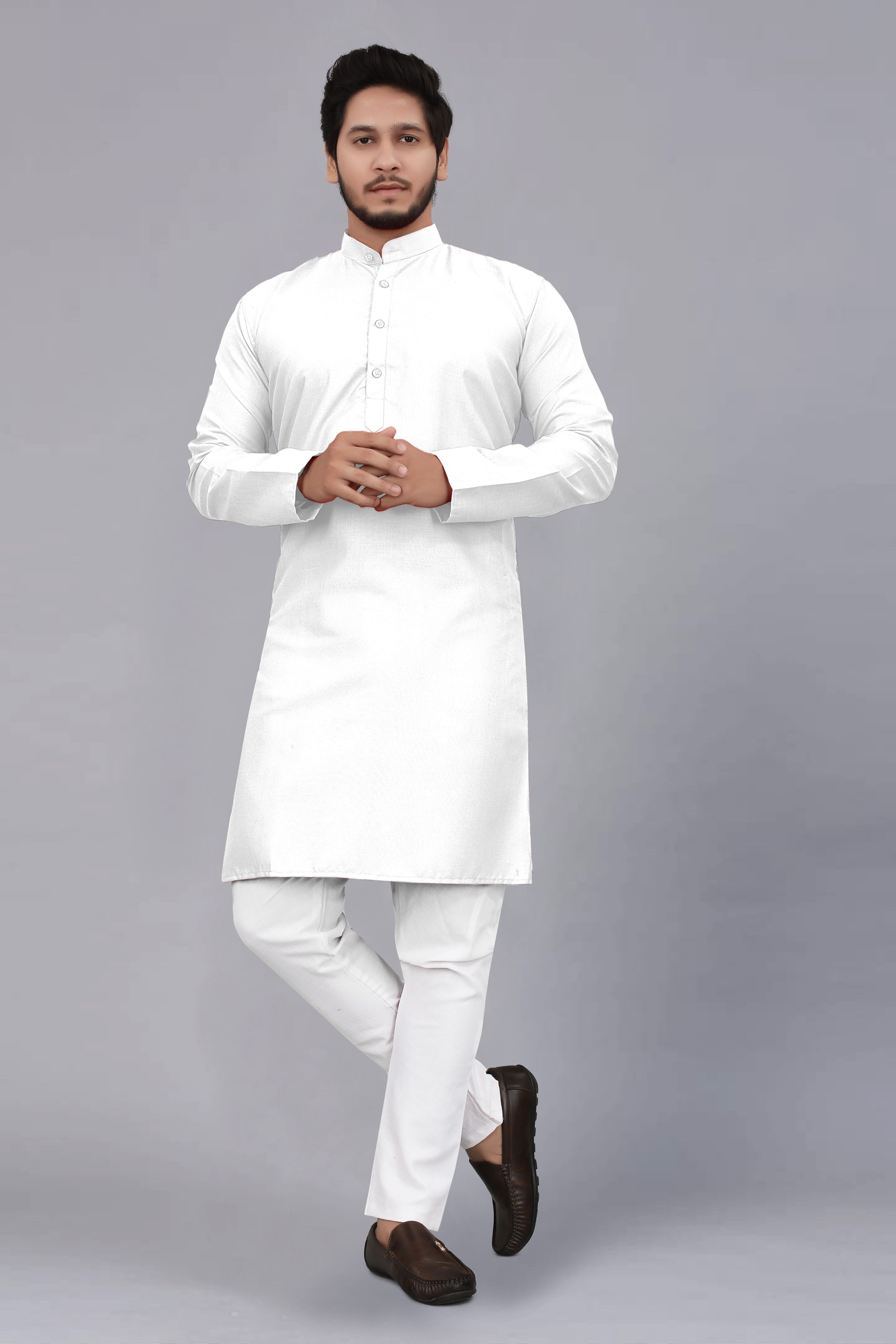 ladyflock Men Cotton Blend Kurta Pyjama Set-picture-14
