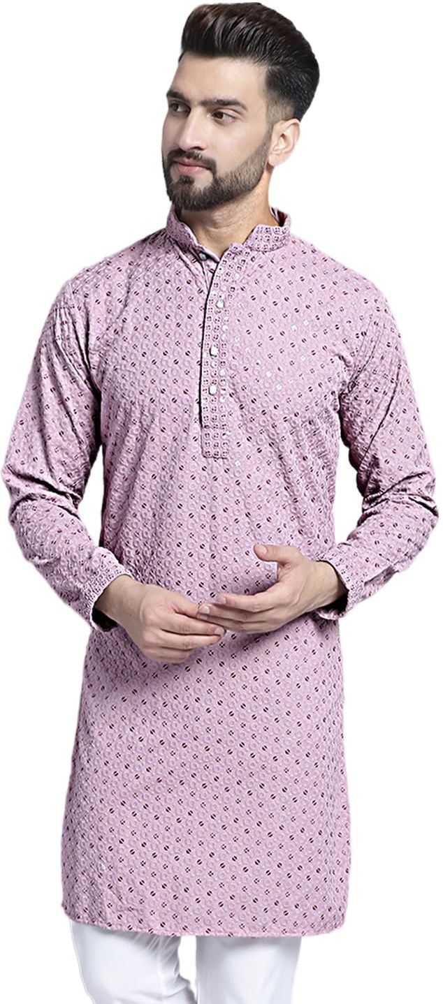 Men Embroidered Cotton Rayon A-line Kurta-image-20