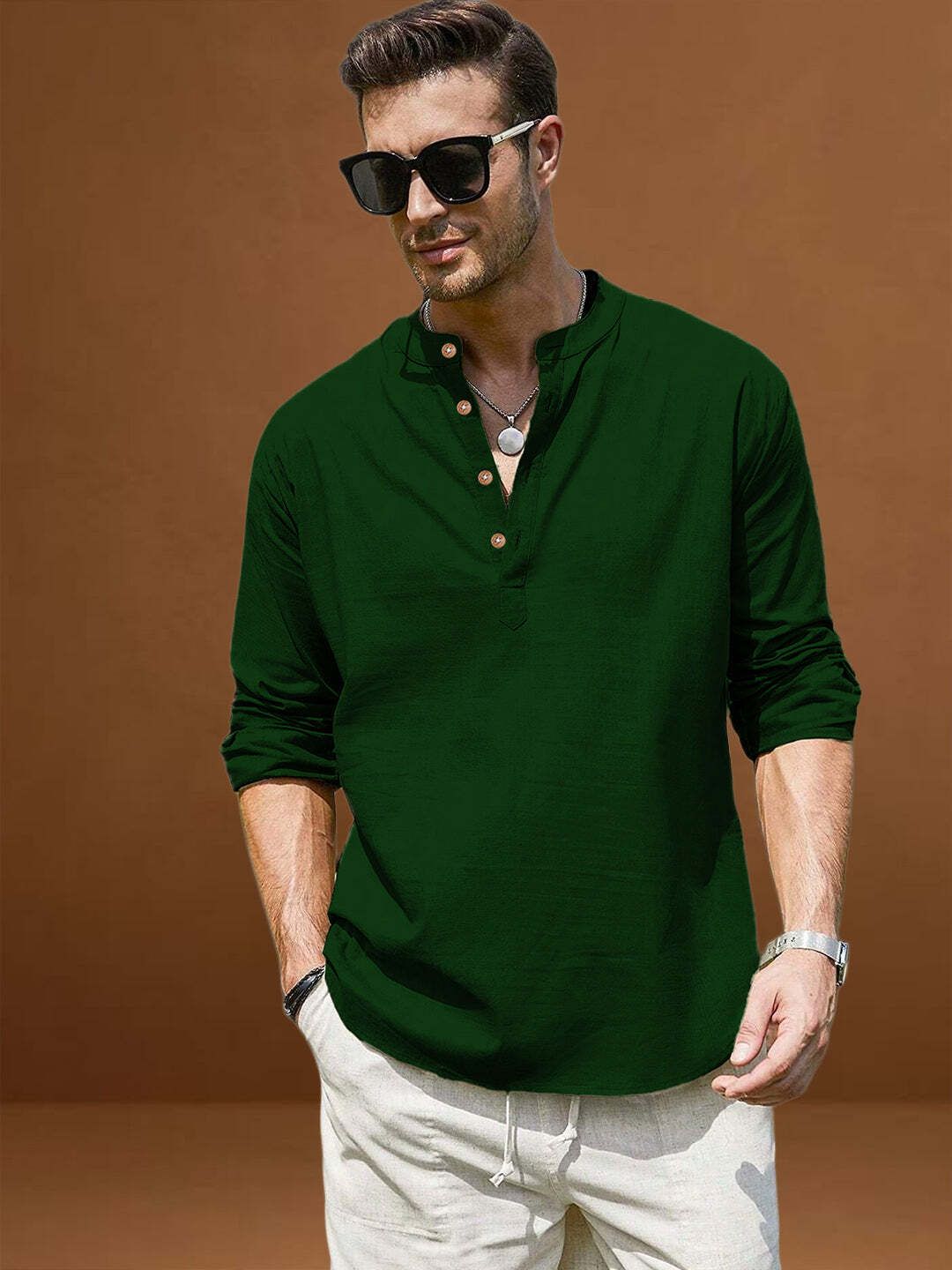 vida loca Solid Cotton Blend A-line Kurta for Men-picture-36