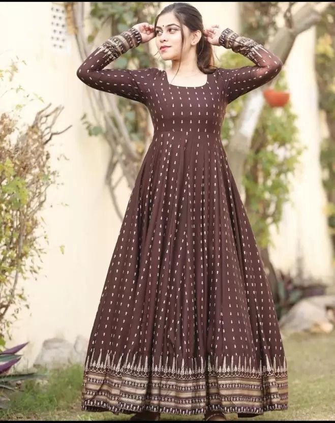 Women Printed Viscose Rayon Flared Kurta