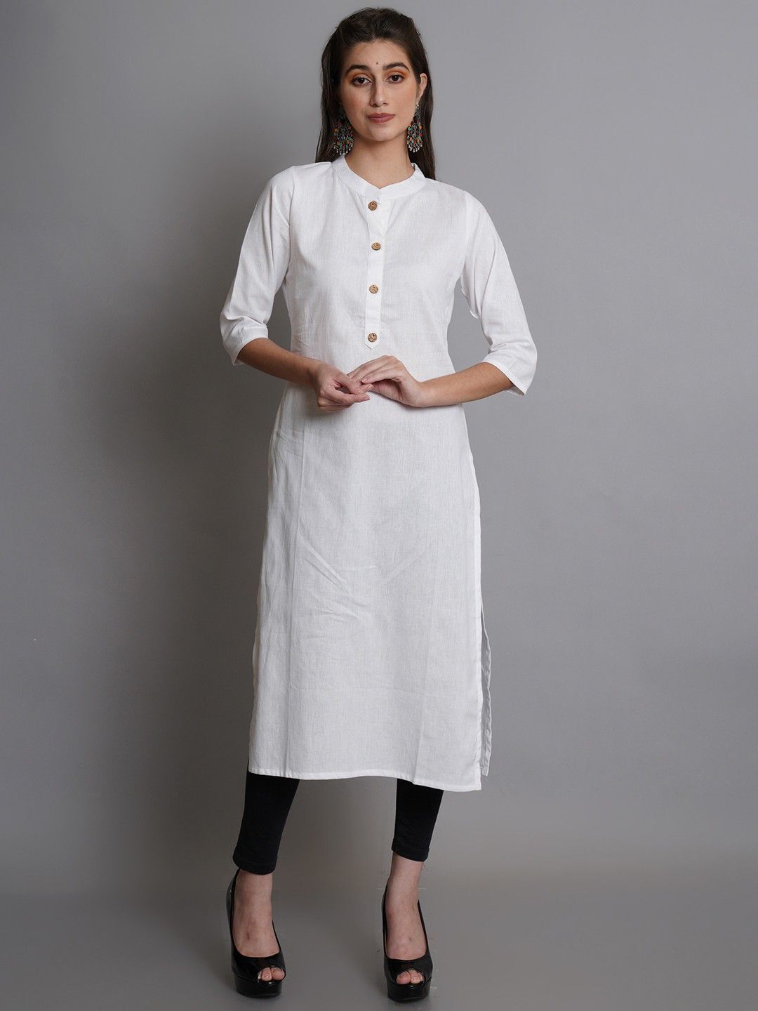 houseofcommon Women Solid Cotton Rayon A-line Kurta-picture-17