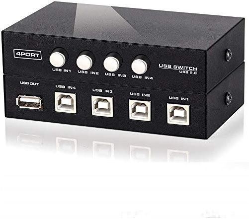 MESHIV 4 Port USB 2.0 Manual Printer Scanner Sharing Switch 34 cm KVM Console