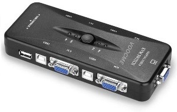 VOOCME 4 Ports USB KVM VGA Switcher, USB 2.0 KVM Switch Box Adapter,One-Button Swapping 24 cm KVM Console-image-18