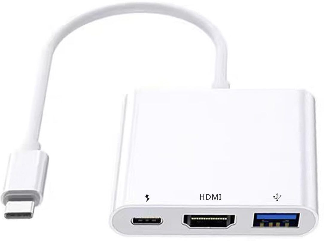 Forida USB C to HDMI Multiport Adapter, 4K@30Hz HDMI Output, USB 3.0 PD Charging Port 1 cm KVM Console