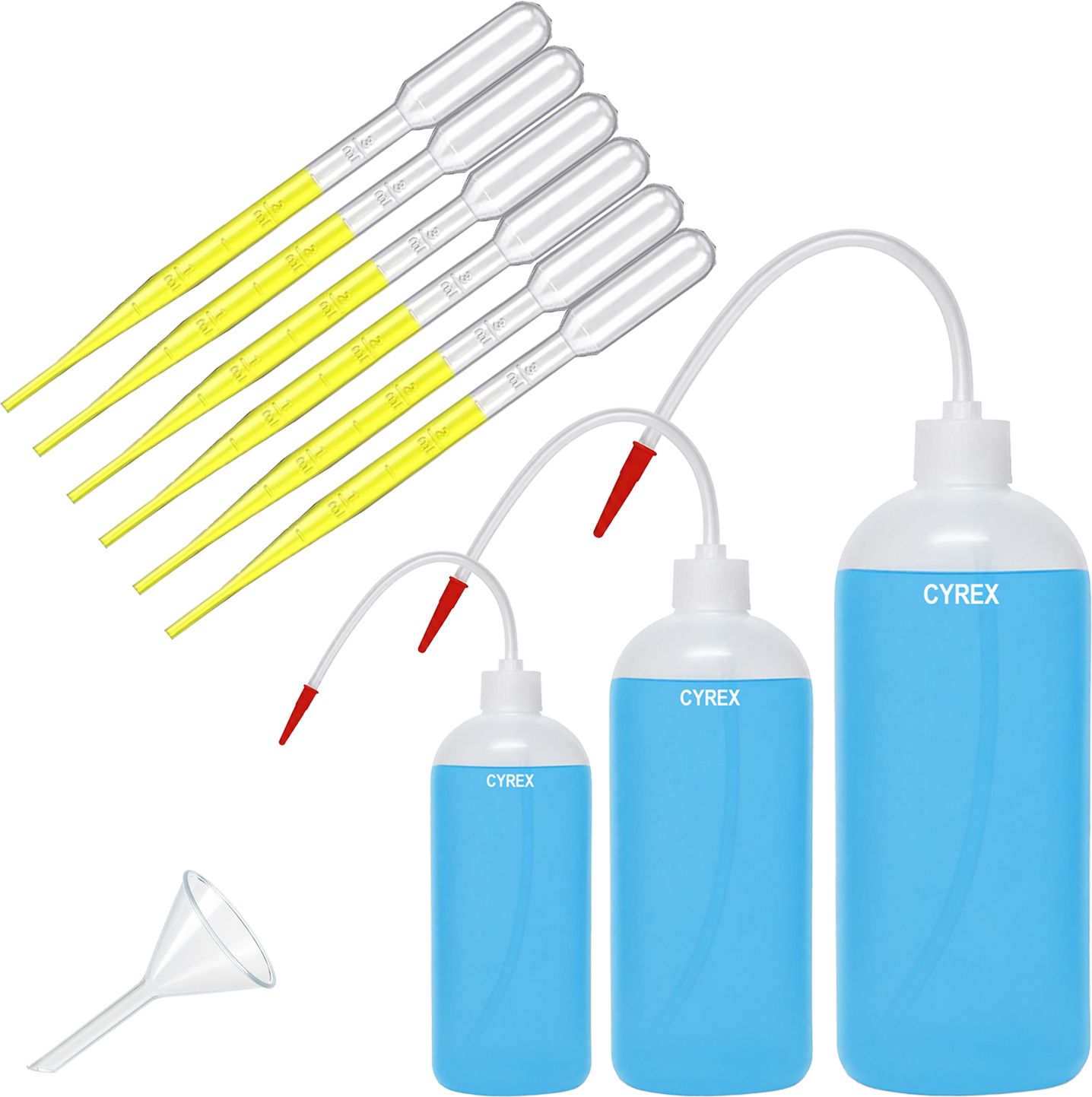 cyrex PP Wash Bottle 125m-500ml, 6 Dropper and 1 Funnel Laboratory Dropper Bottle-picture-33