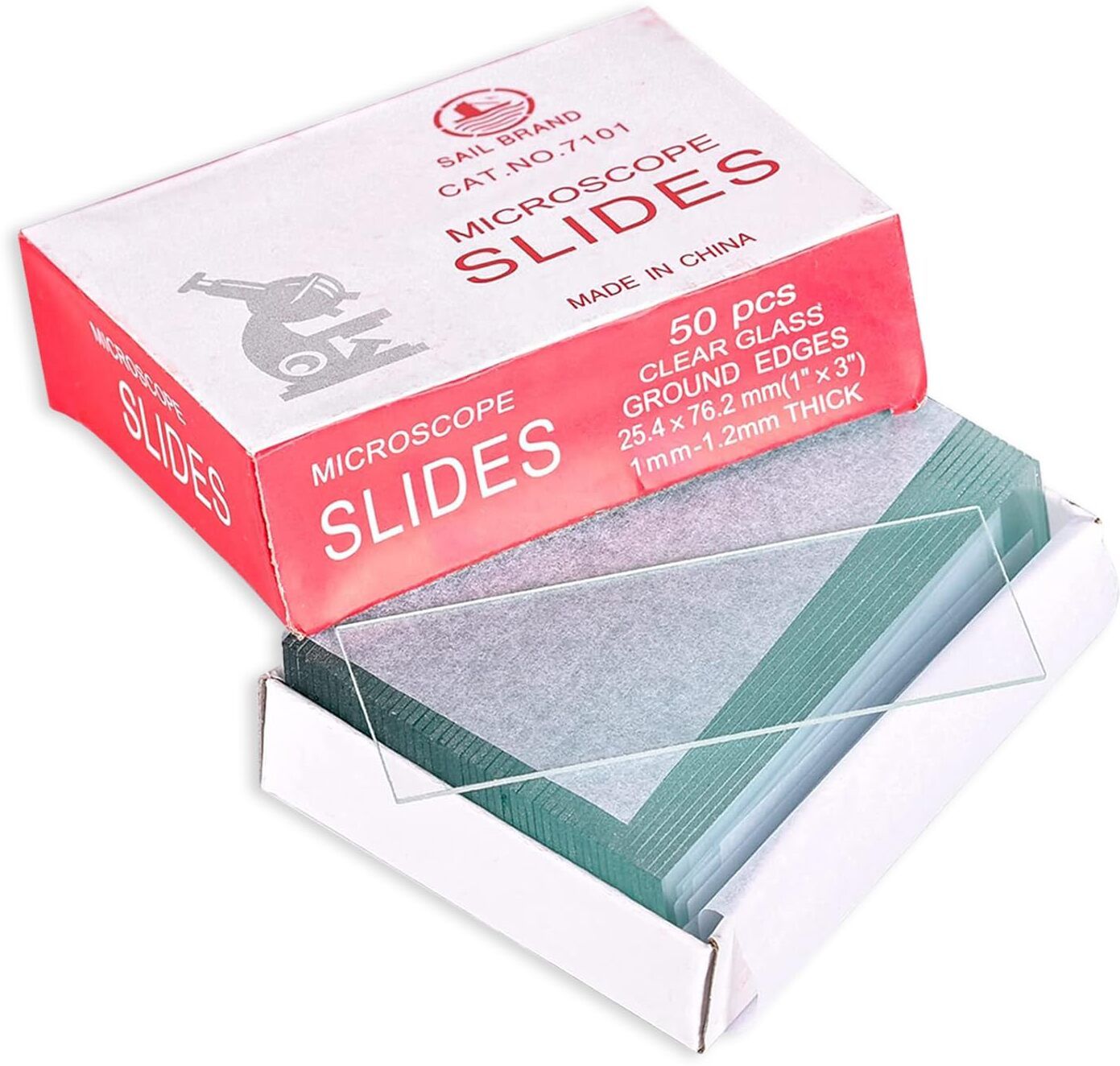Microscope Glass Slides 75 x 25 x 1.4 mm, 50 Pcs per box , Pack of (1 box) Standard Slide-image-22