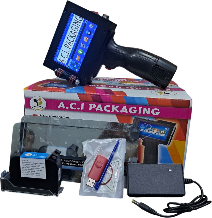A.C.I. PACKAGING Portable Expiry Manufacture Date Batch Handheld Industrial Inkjet Printer Text, number, date, time, QR code, bar code, symbol,DM code, logo and counter