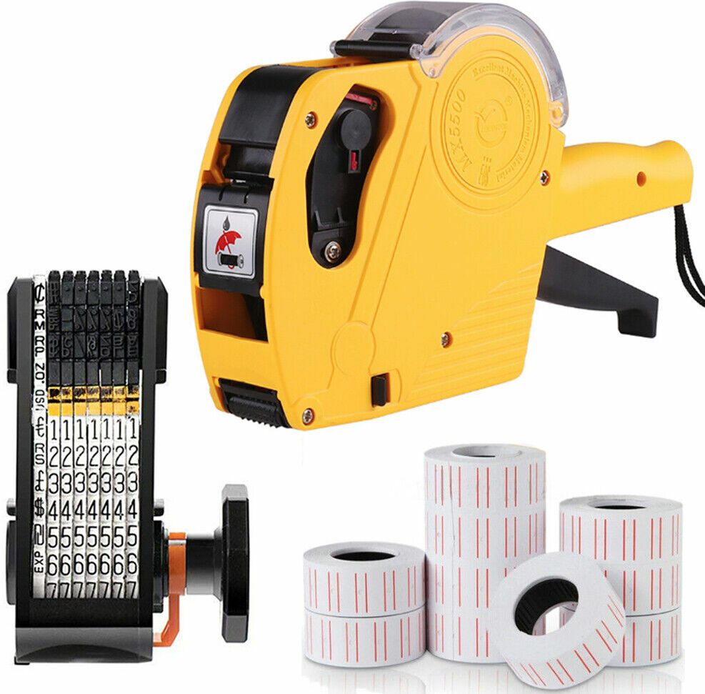 dinojames Price Labeller Printing Rate Printer Label Gun 8 Digits with 5pc paper Rolls Label Stamping Machine-picture-46