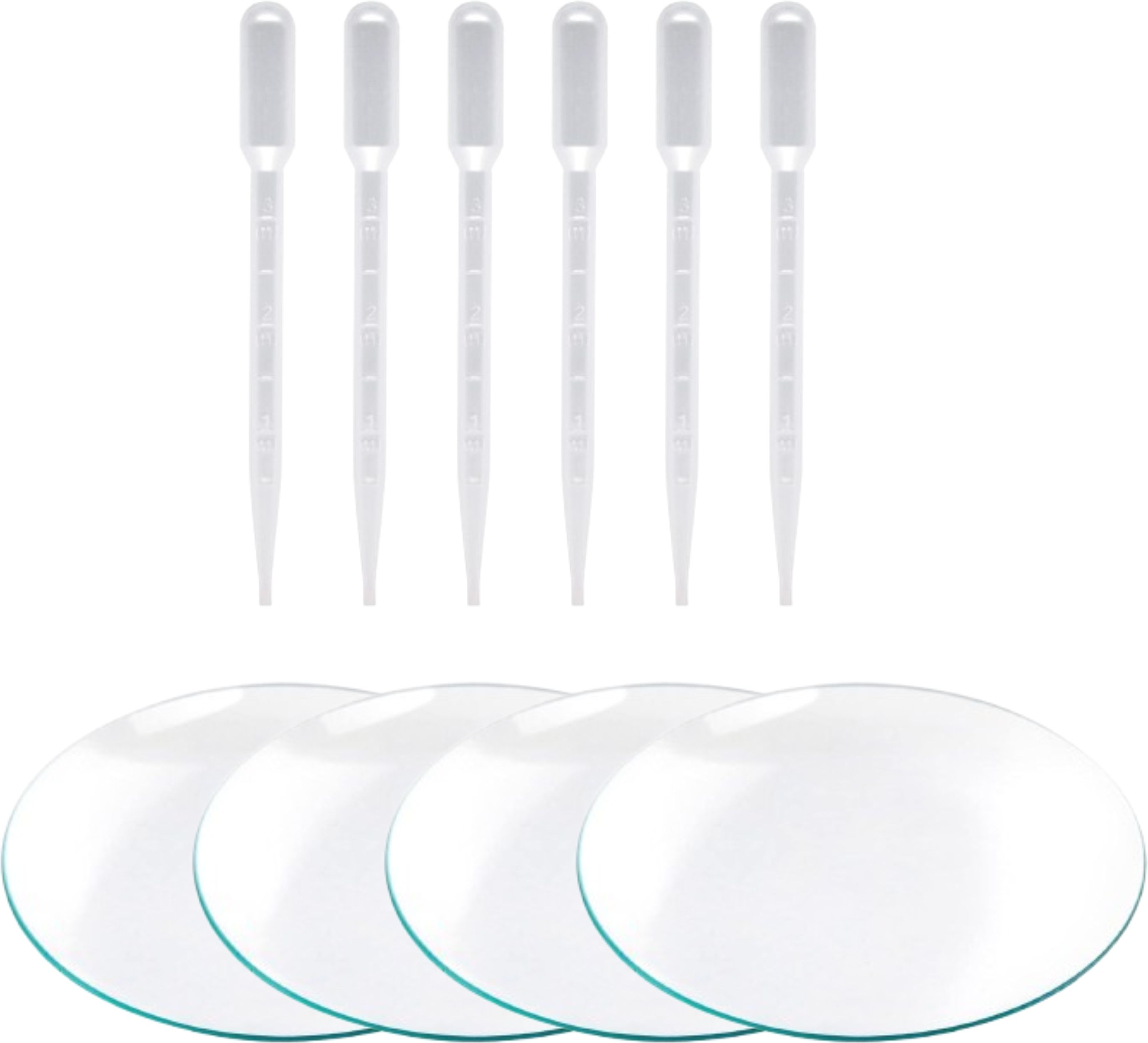 labxport Watch Glass 50mm & 3ml Plastic Dropper for beakers Covering lab ink filler Use Laboratory Watch Glass-picture-26