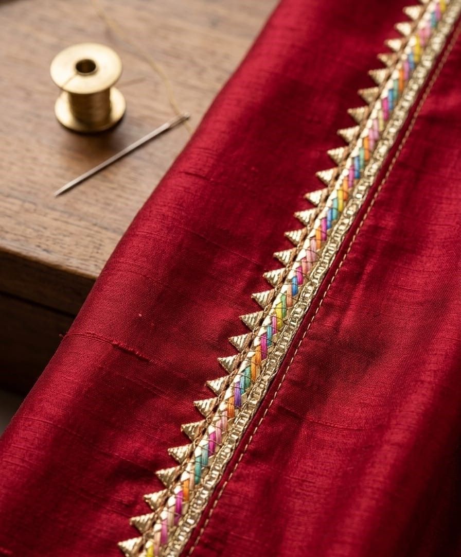 r k en Gota Samosa Lace 9 METER | USE FOR SAREES, DUPATTA,ETC. Lace Reel-picture-19