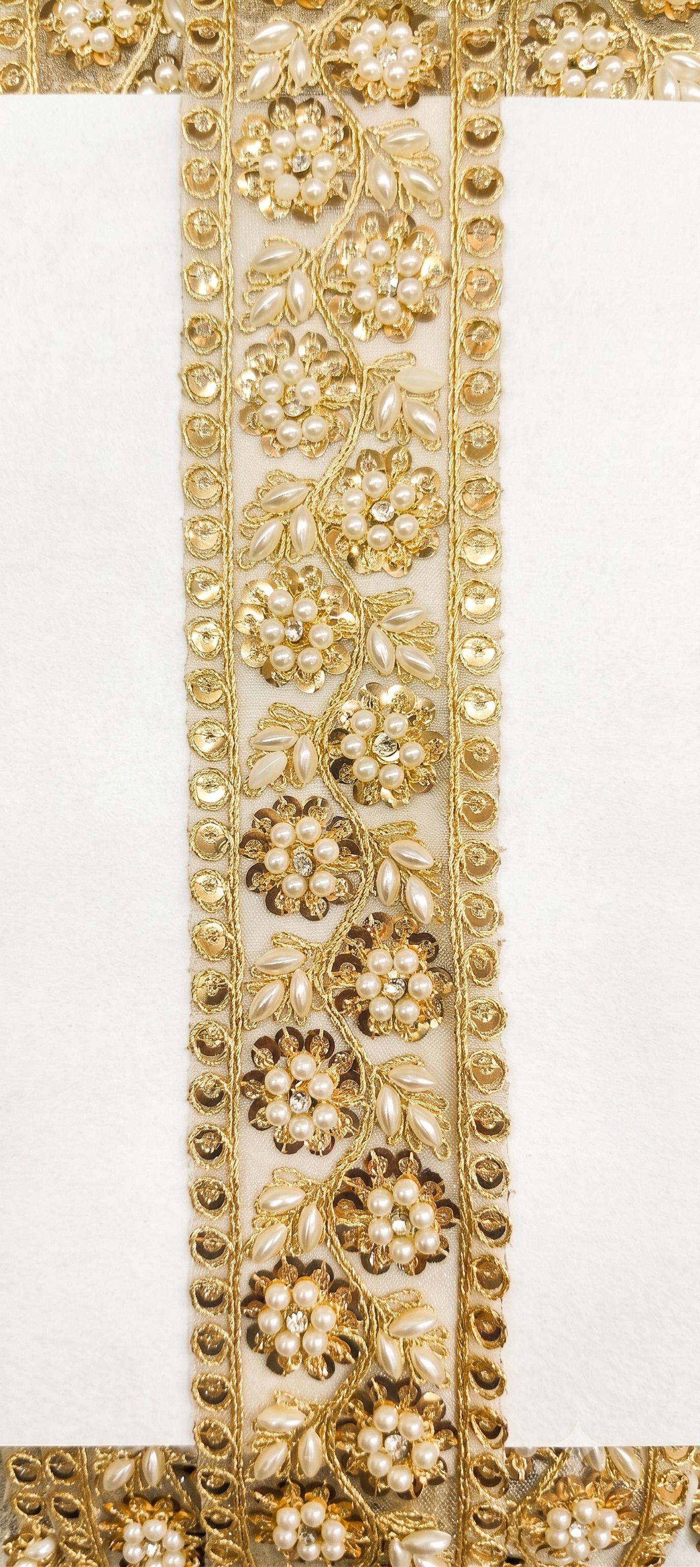 sewell golden Floral Zari Border for Saree,Lehenga,Dupatta,Blouse,Gown,Kurti,Dress, Lace Reel-picture-31
