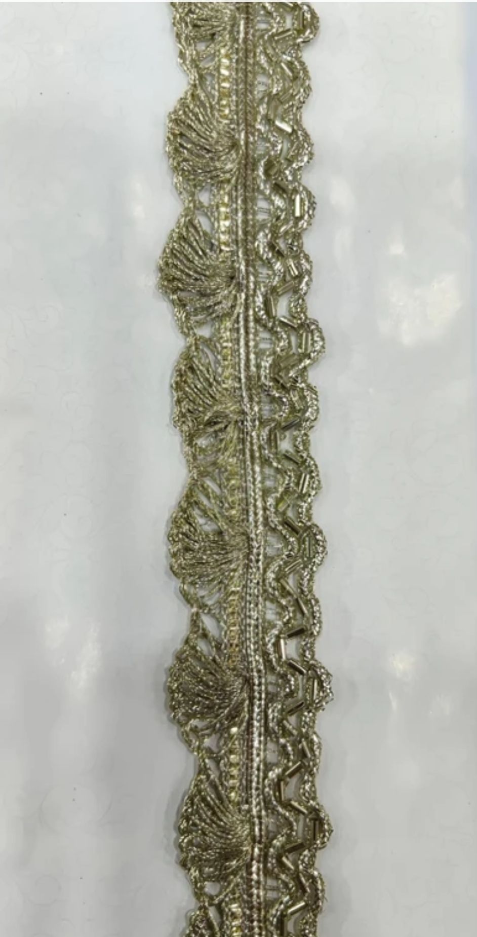 zeeshan collection 1-154 Pani gold Scalloped zari lace 4 meter 30mm Lace Reel-picture-47