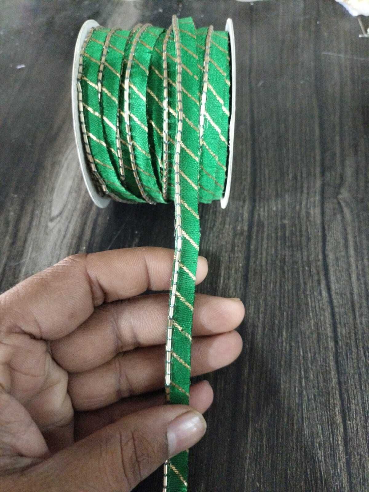 Light Green Gold Disc Border Lace Reel-image-49