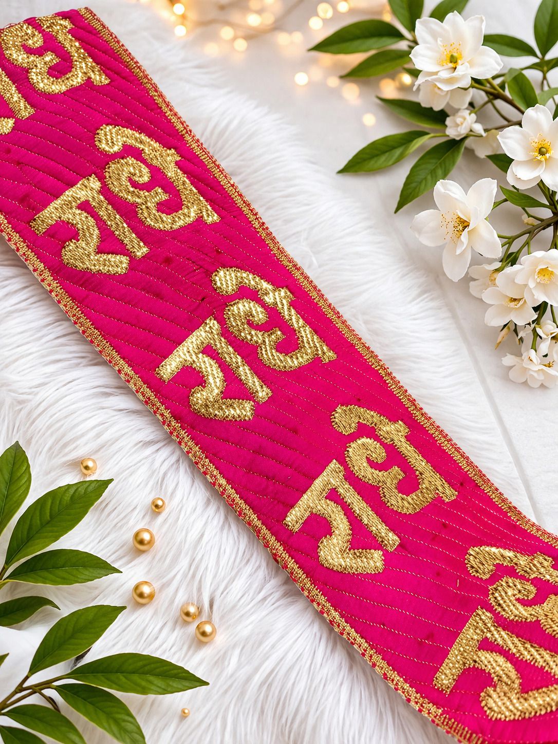 SH(RM-LACE16-3) Radhe Radhe Embroidered Decorative Lace Orange 1 Roll (10 Meter) Lace Reel-image-33