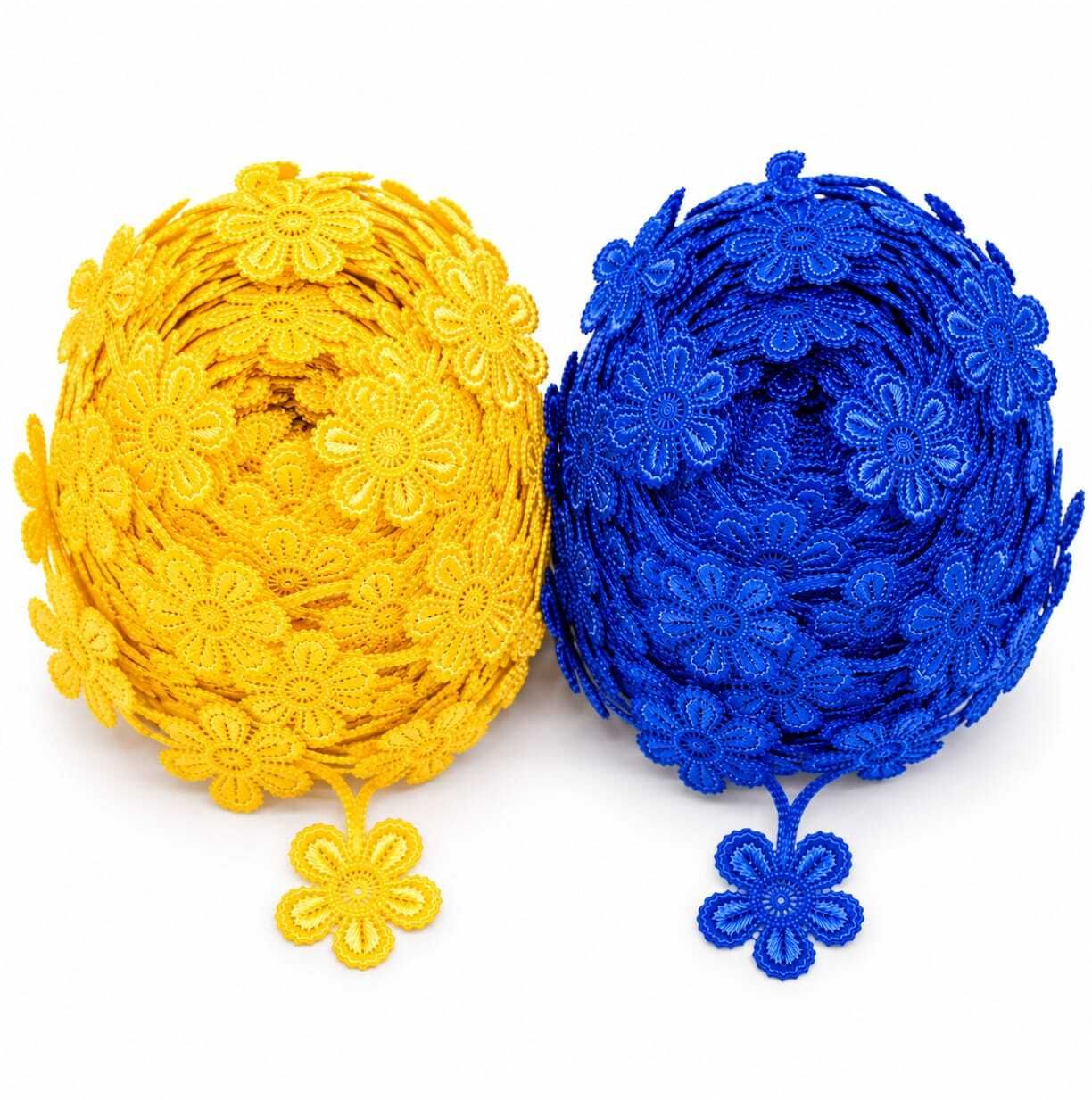 Floral Embroidered Lace Trim Combo Pack 02 Elegant Floral Embroidery Craft & Dress Lace Trim Lace Reel-image-8