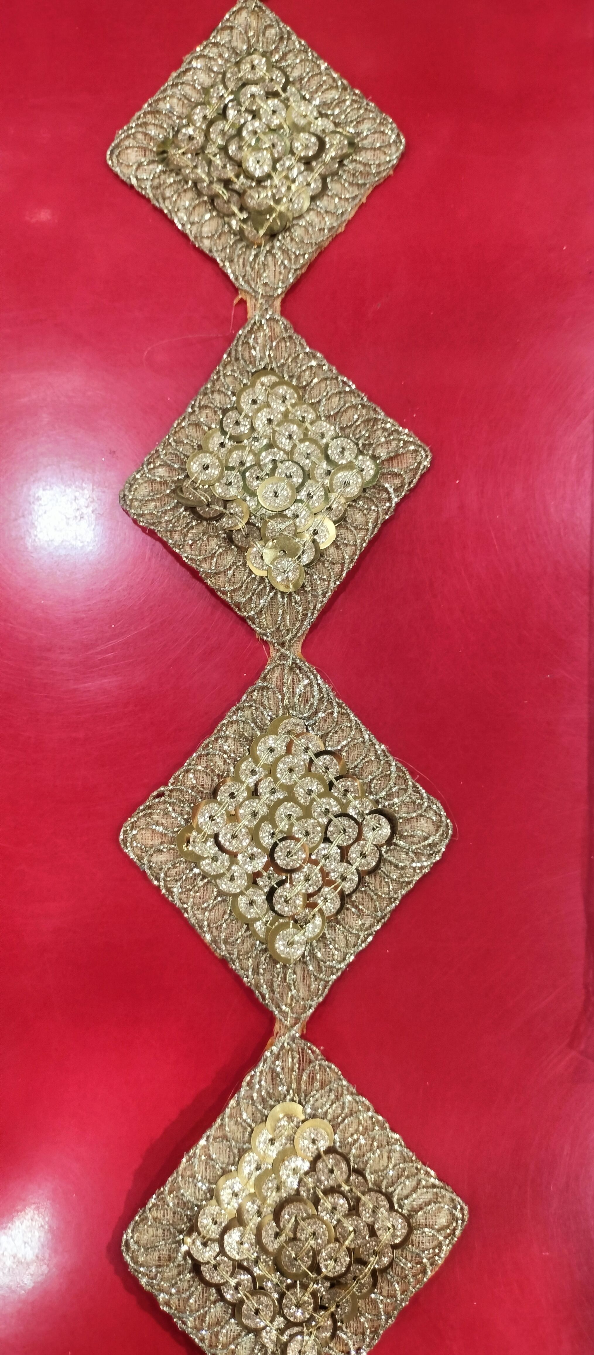 1-171 Mat gold teeki lace 4 meter 40mm Lace Reel-image-20
